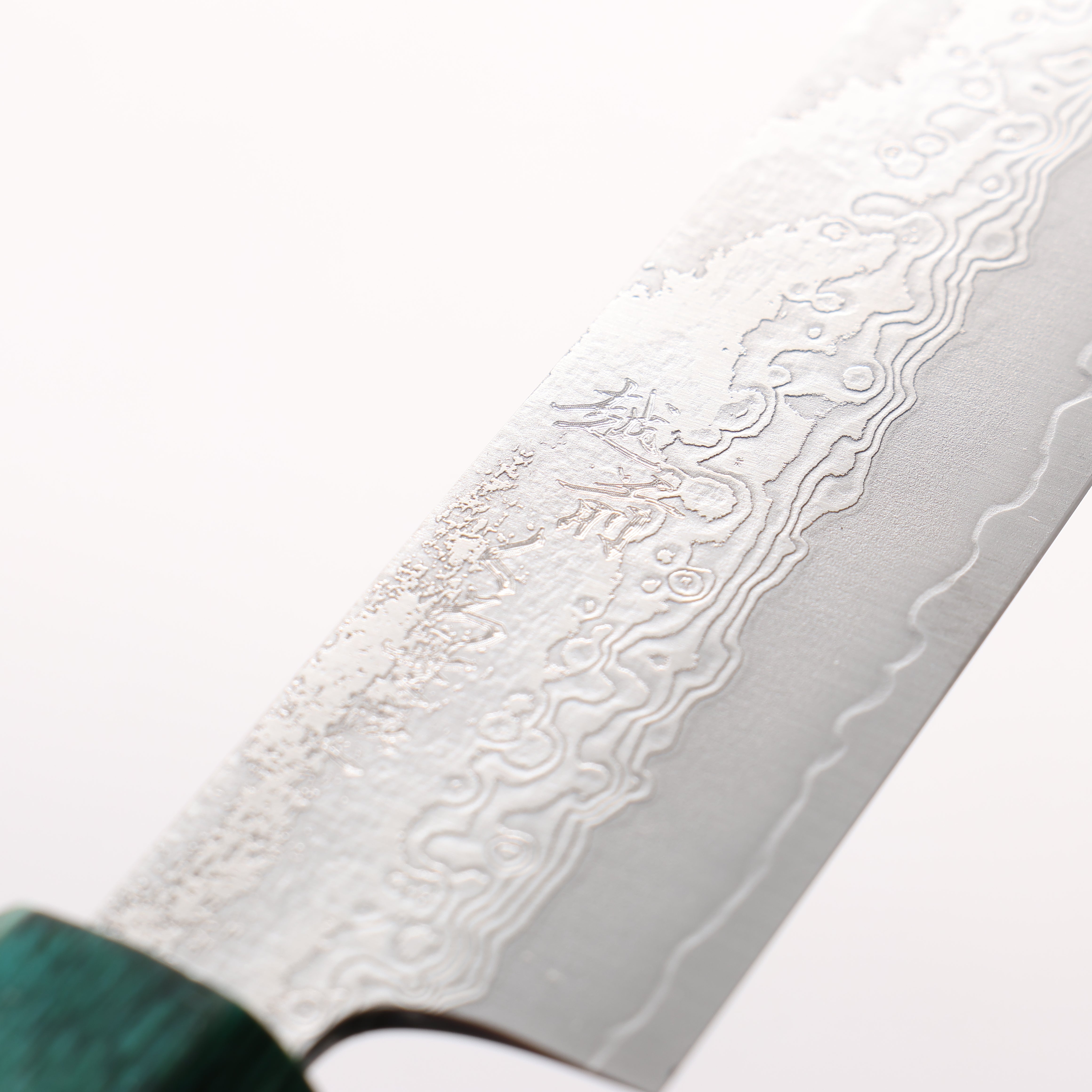 Makoto Kurosaki Tree Spirit VG10w Damascus Santoku 165mm Japanese Elm (Ferrule: Green Pakka Wood) Handle