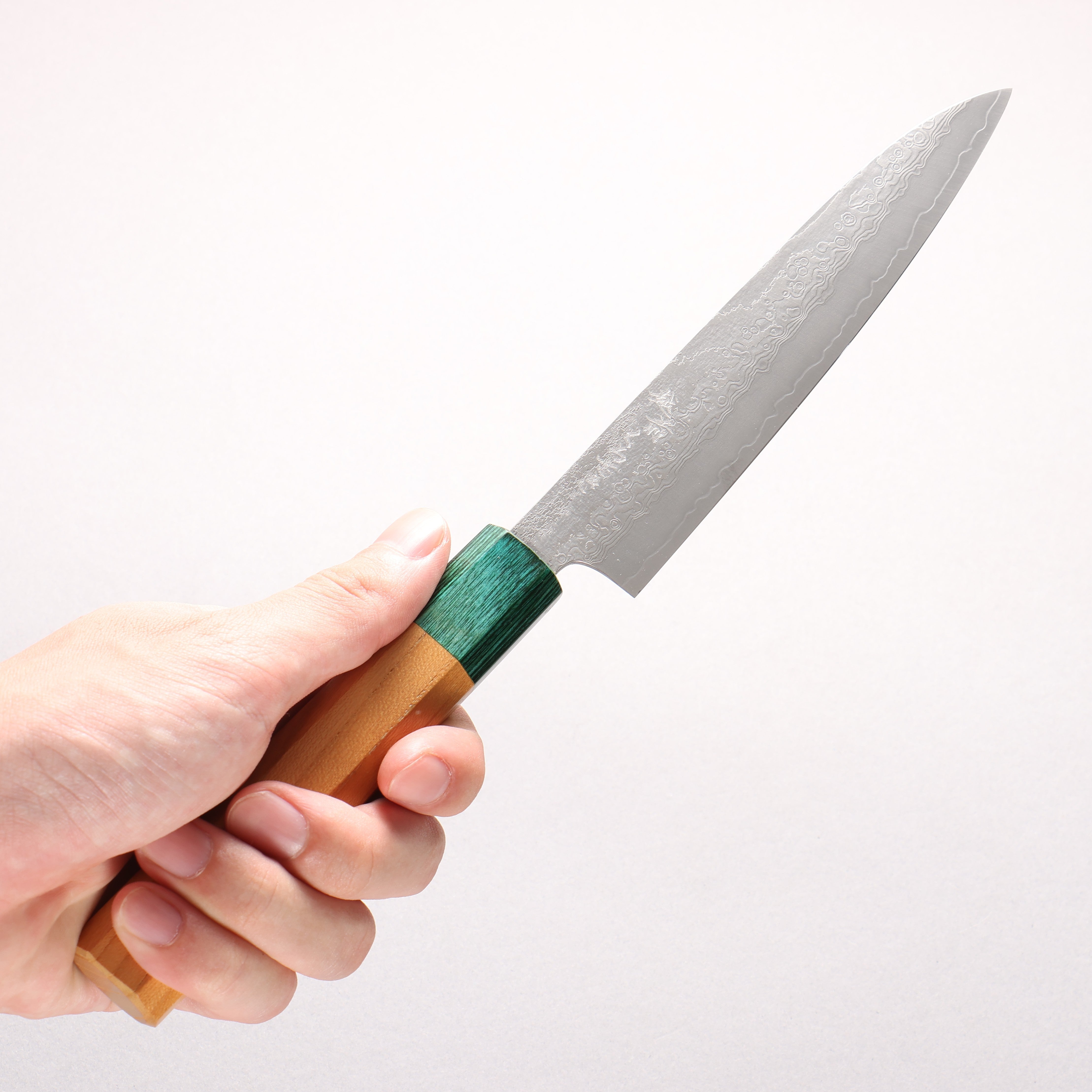 Makoto Kurosaki Tree Spirit VG10w Damascus Santoku 165mm Japanese Elm (Ferrule: Green Pakka Wood) Handle