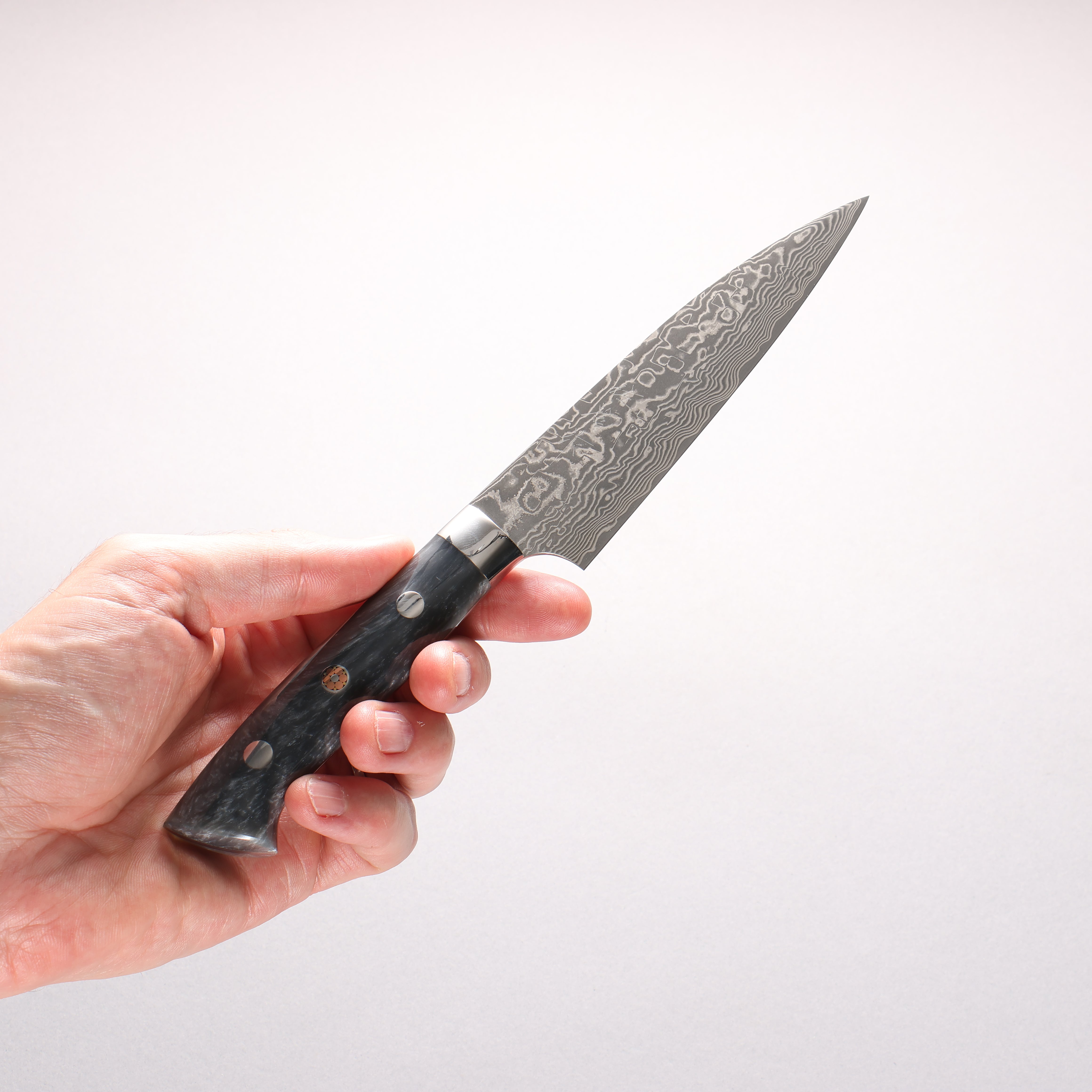 Takeshi Saji SG2 Black Damascus Petty-Utility 130mm Grey Marble Acrylic Handle
