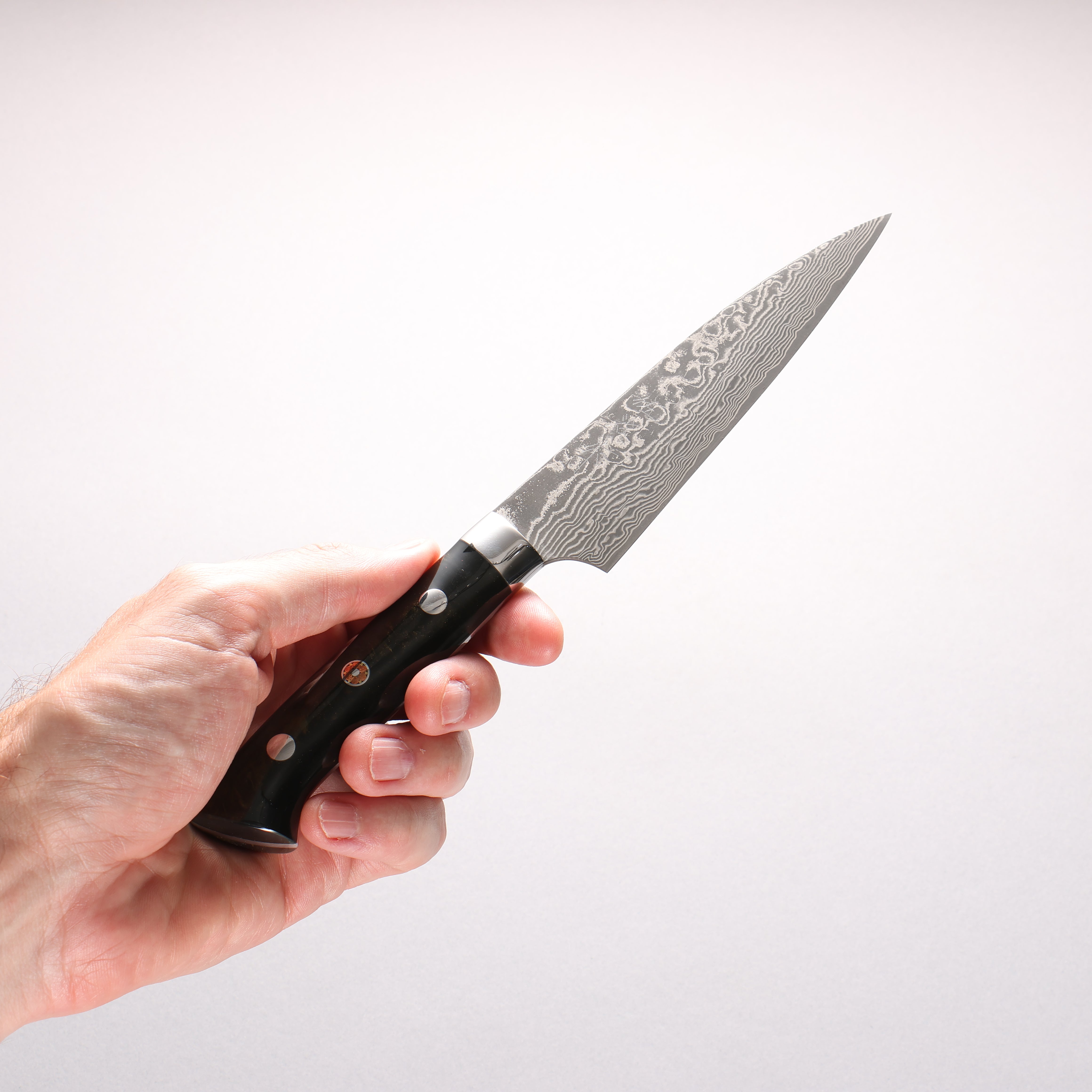 Takeshi Saji SG2 Black Damascus Petty-Utility 130mm Black With Gold Color Marble Acrylic Handle