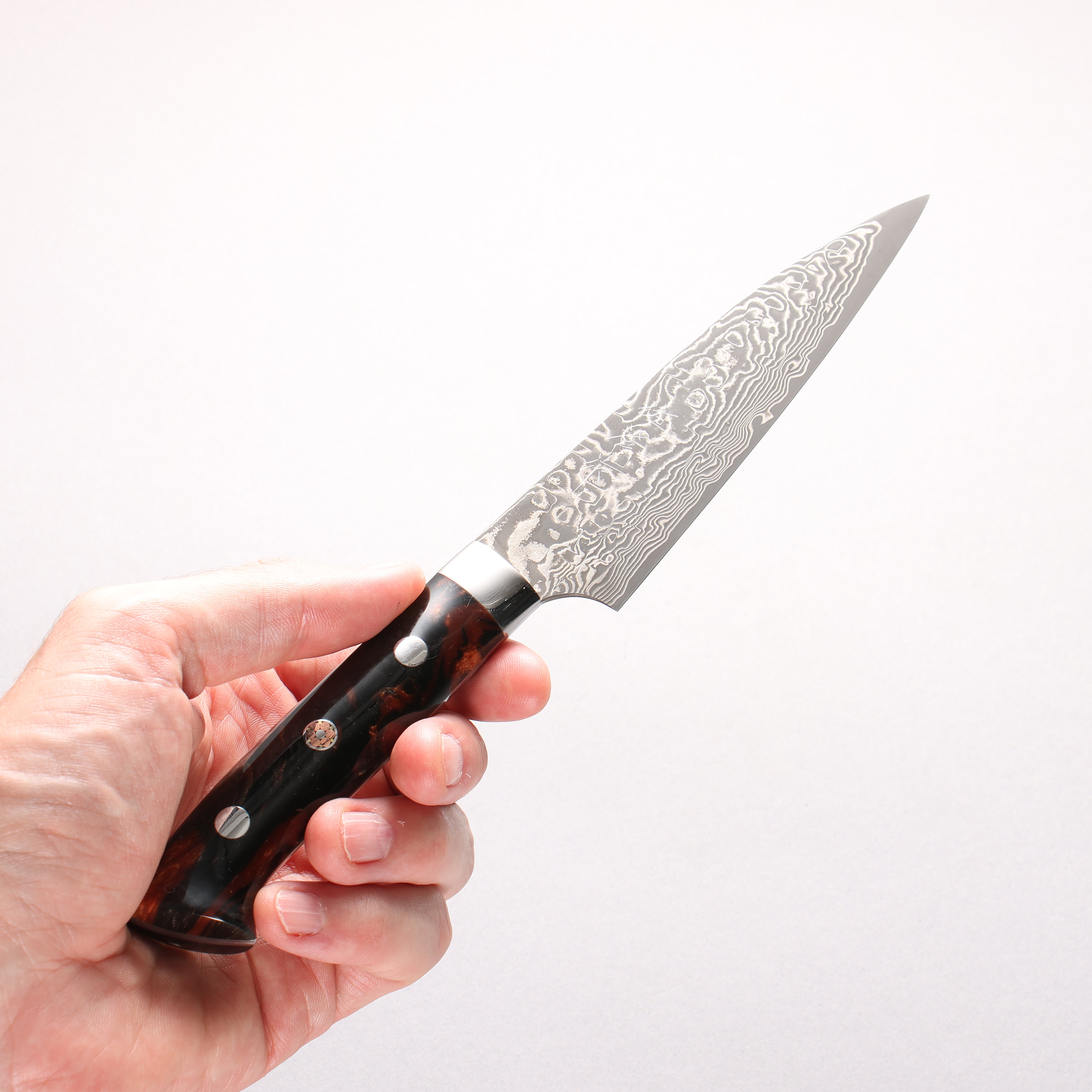 Takeshi Saji SG2 Black Damascus Petty-Utility 130mm Black With Copper Color Marble Acrylic Handle