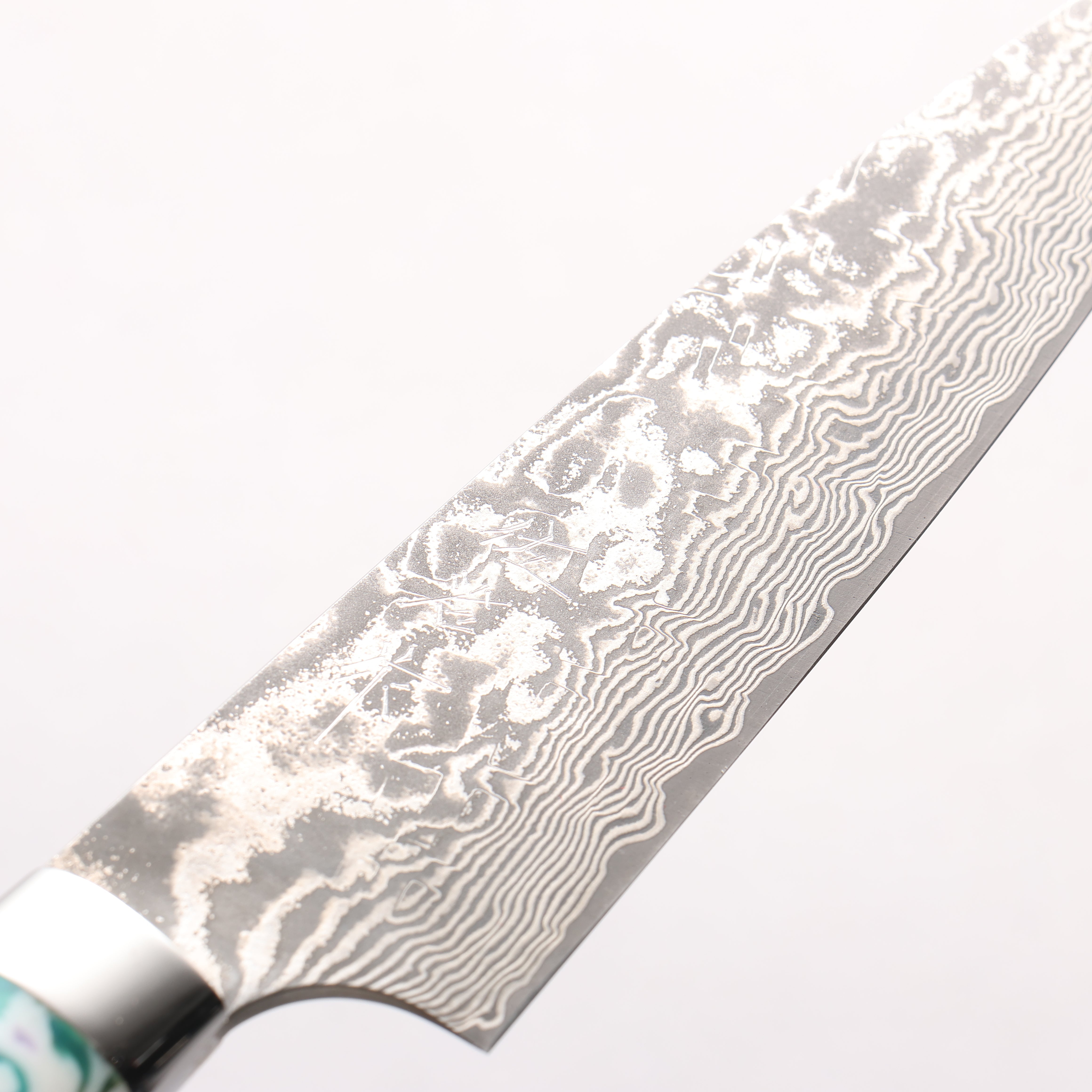 Takeshi Saji SG2 Black Damascus Petty-Utility 150mm White and Blue Marble Acrylic Handle