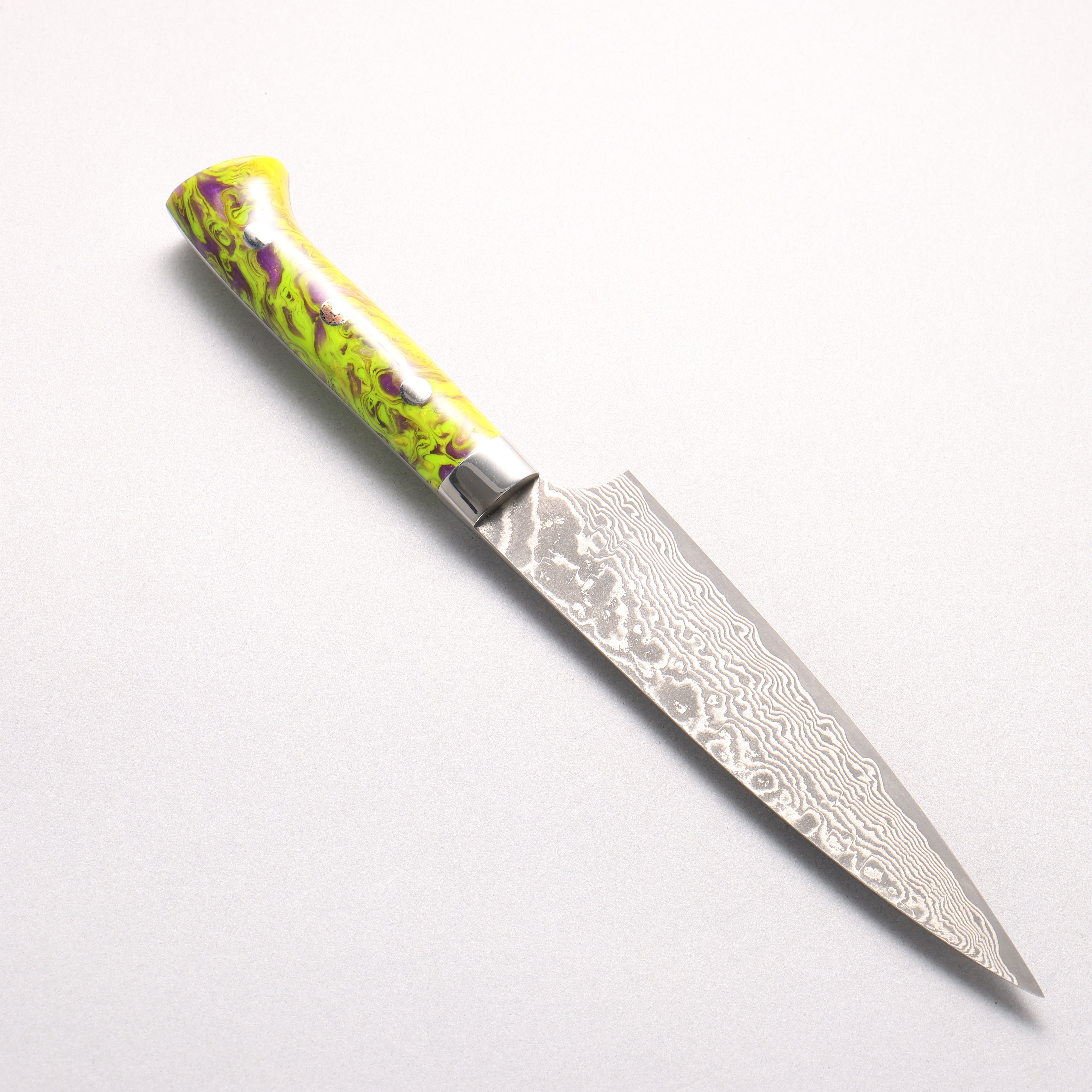 Takeshi Saji SG2 Black Damascus Petty-Utility 150mm Green and Purple Marble Acrylic Handle