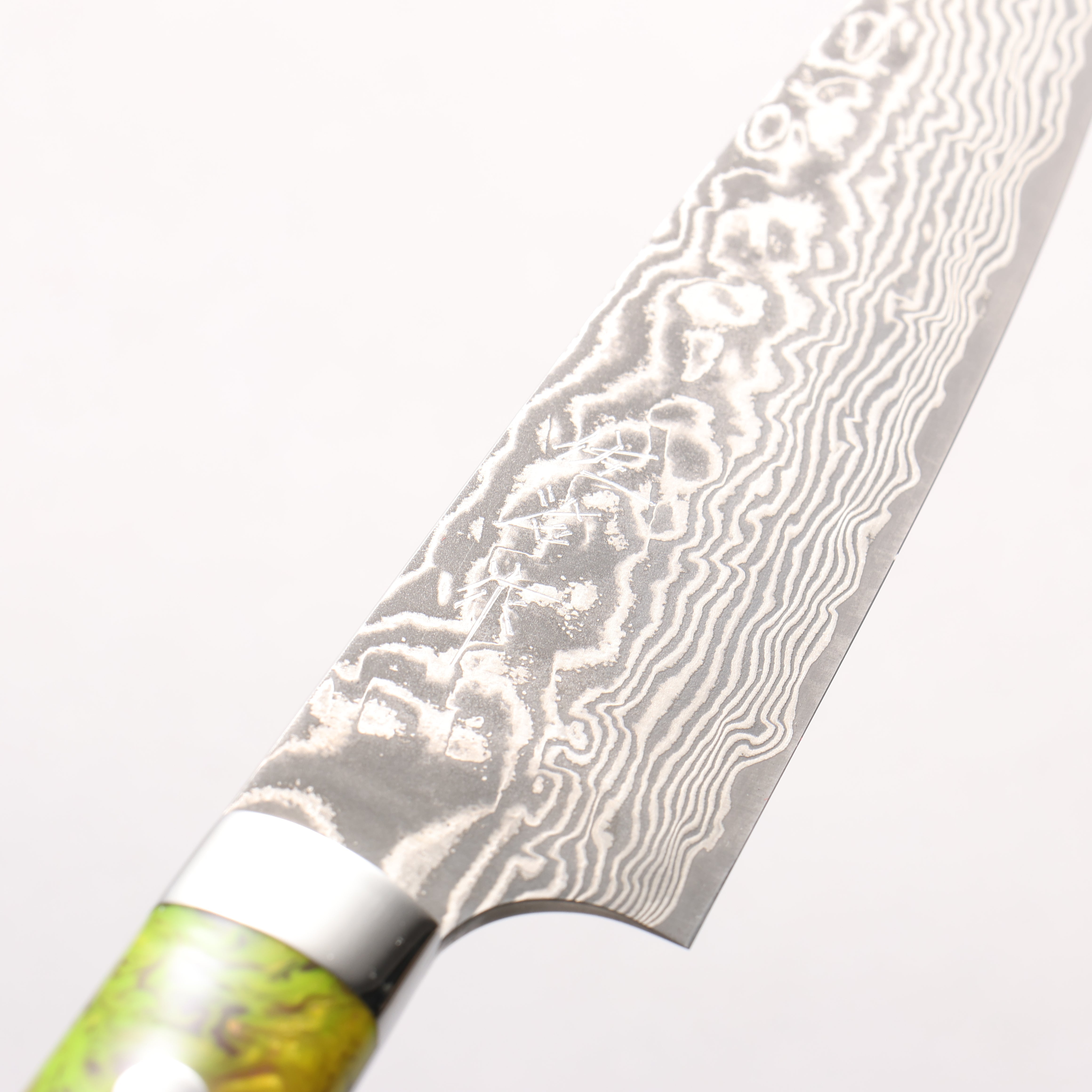 Takeshi Saji SG2 Black Damascus Petty-Utility 150mm Green and Purple Marble Acrylic Handle