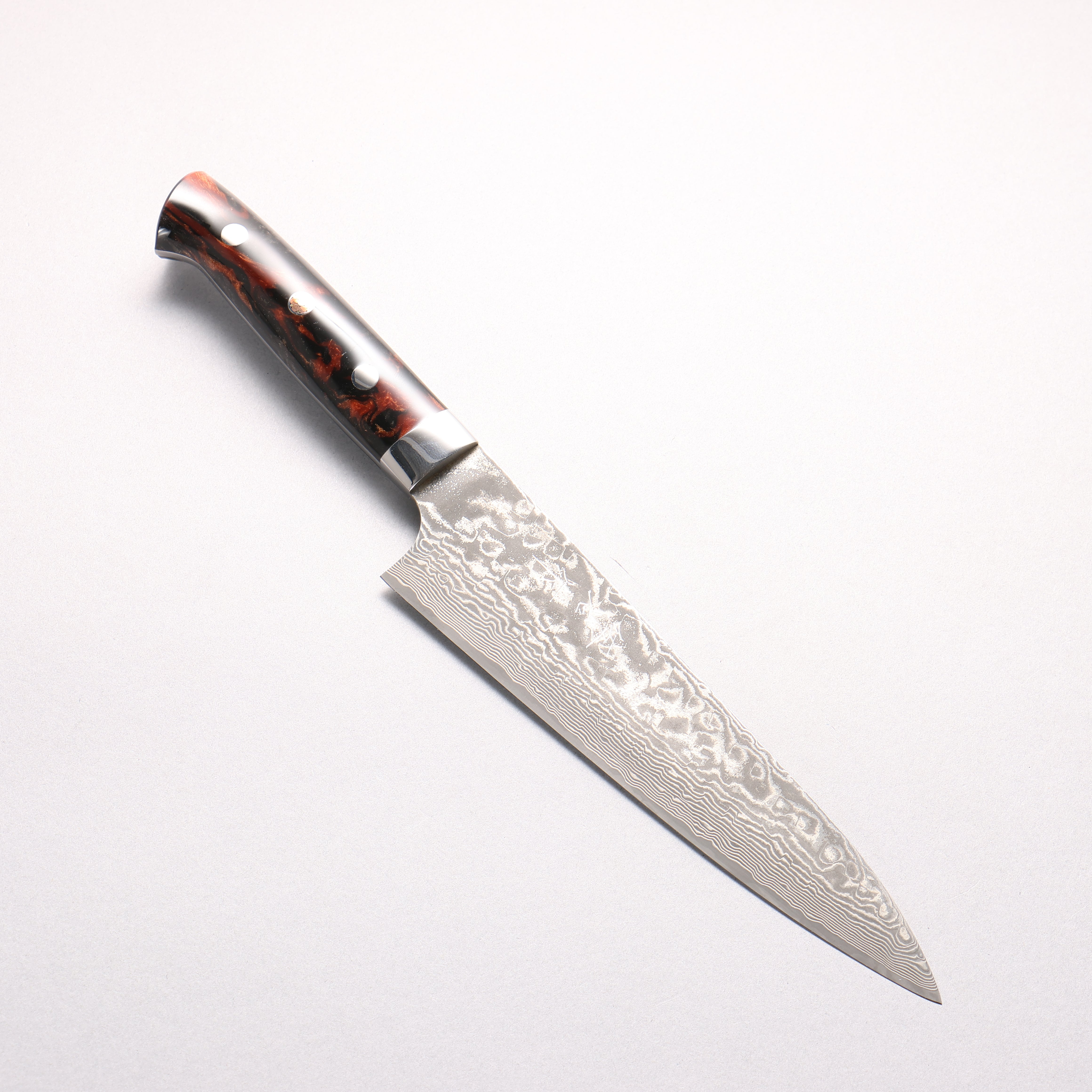 Takeshi Saji SG2 Black Damascus Gyuto 180mm Black With Copper Color Marble Acrylic Handle