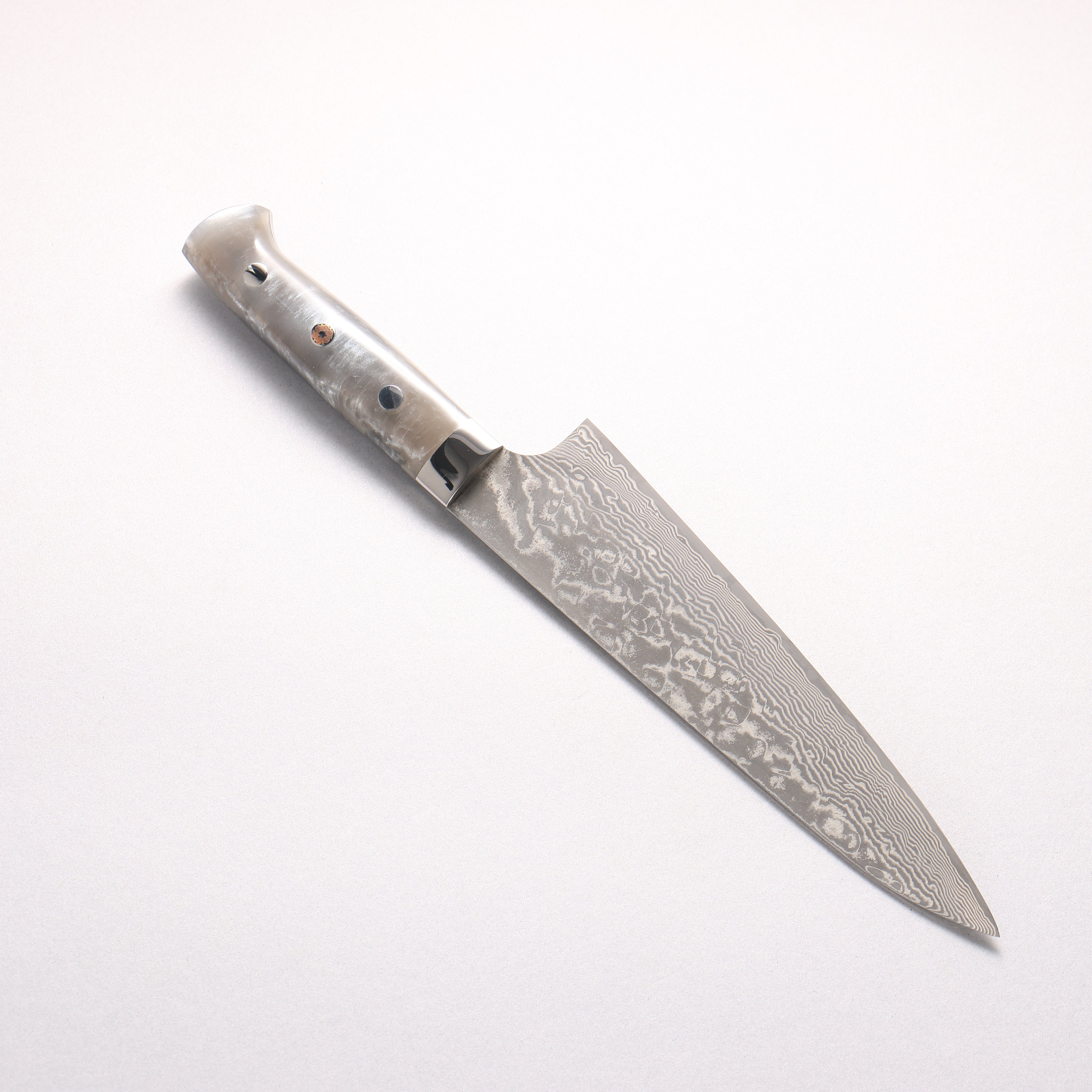Takeshi Saji SG2 Black Damascus Gyuto 180mm Grey Marble Acrylic Handle