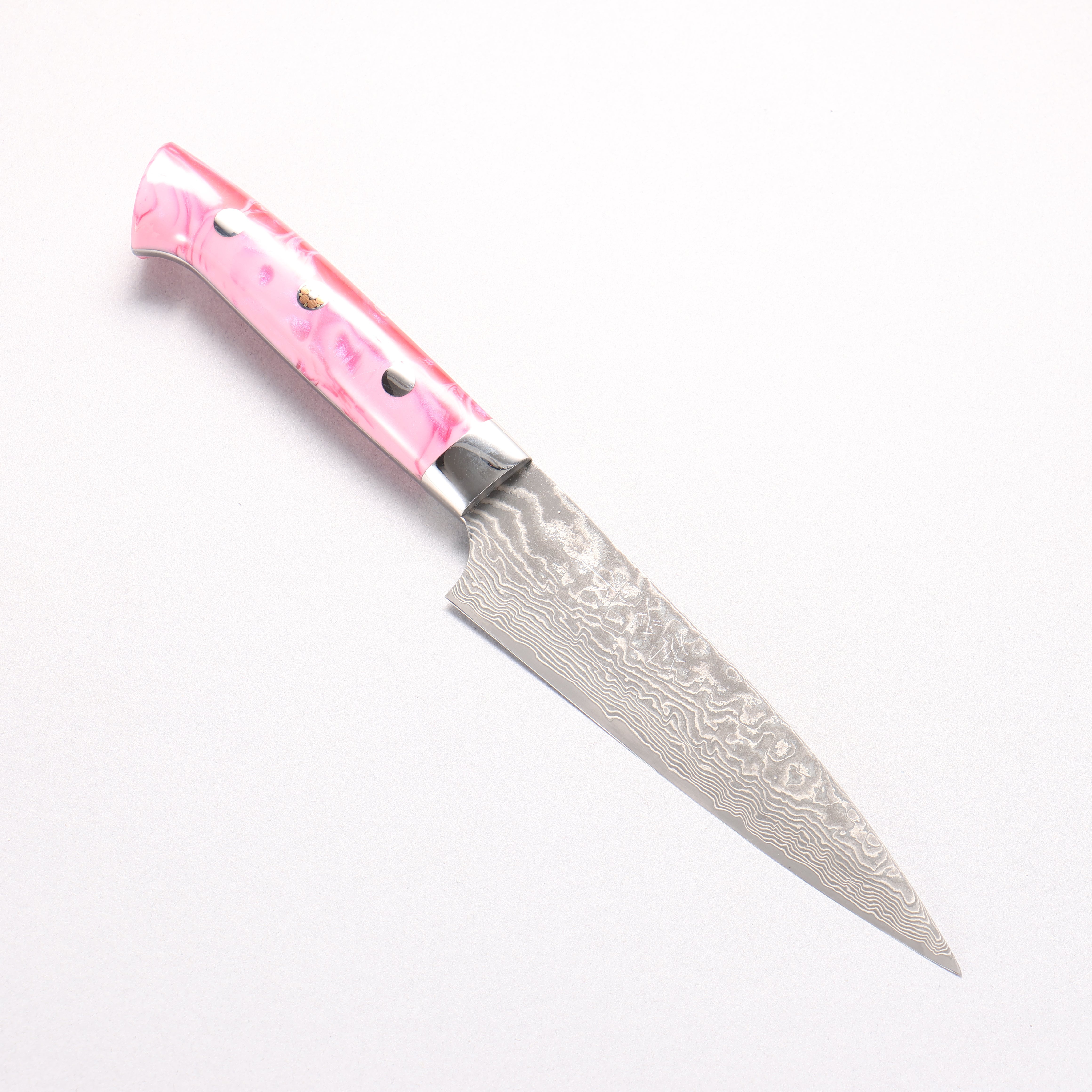 Takeshi Saji SG2 Black Damascus Petty-Utility 130mm Pink Marble Acrylic Handle