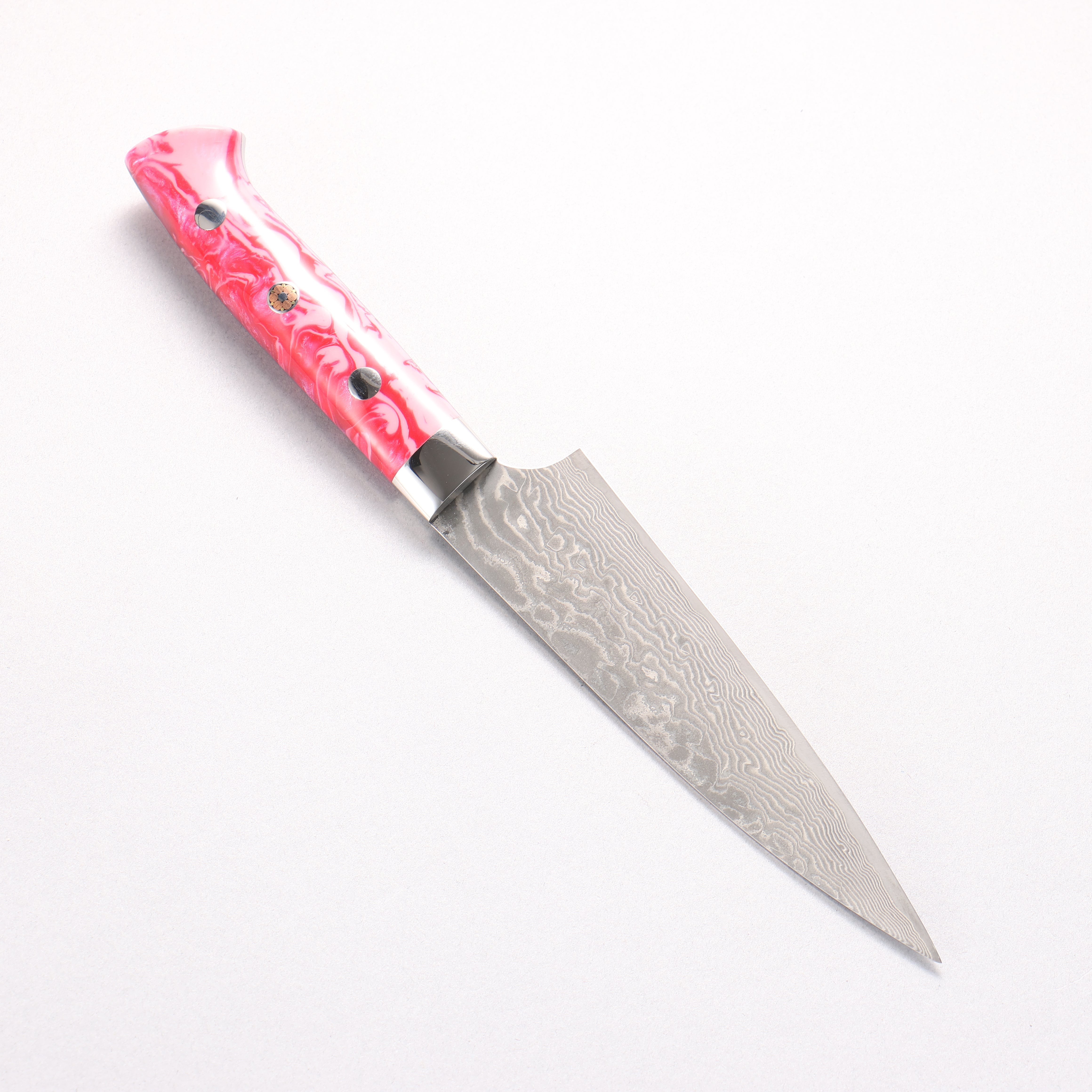 Takeshi Saji SG2 Black Damascus Petty-Utility 130mm Pink Marble Acrylic Handle