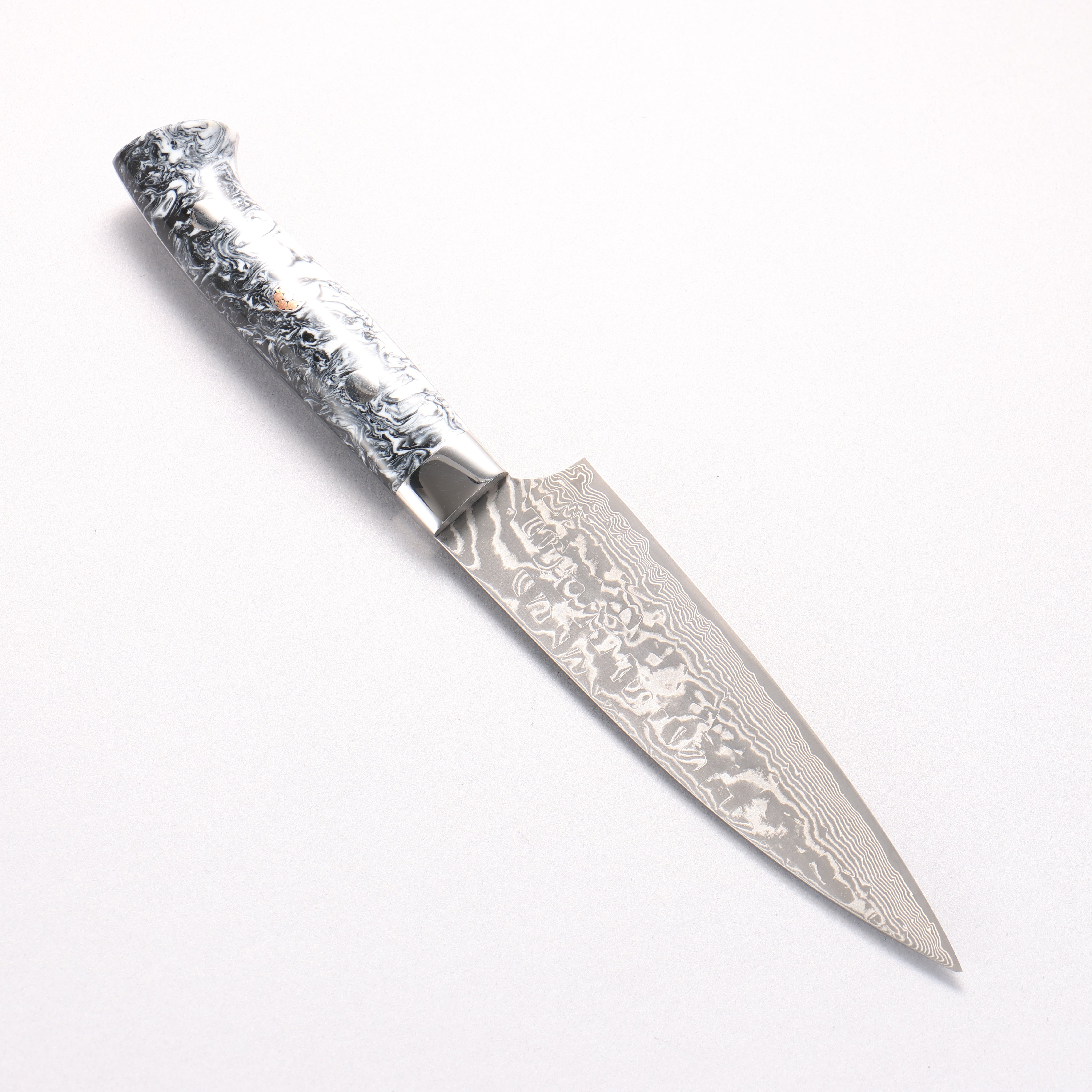 Takeshi Saji SG2 Black Damascus Petty-Utility 130mm White and Black Marble Acrylic Handle