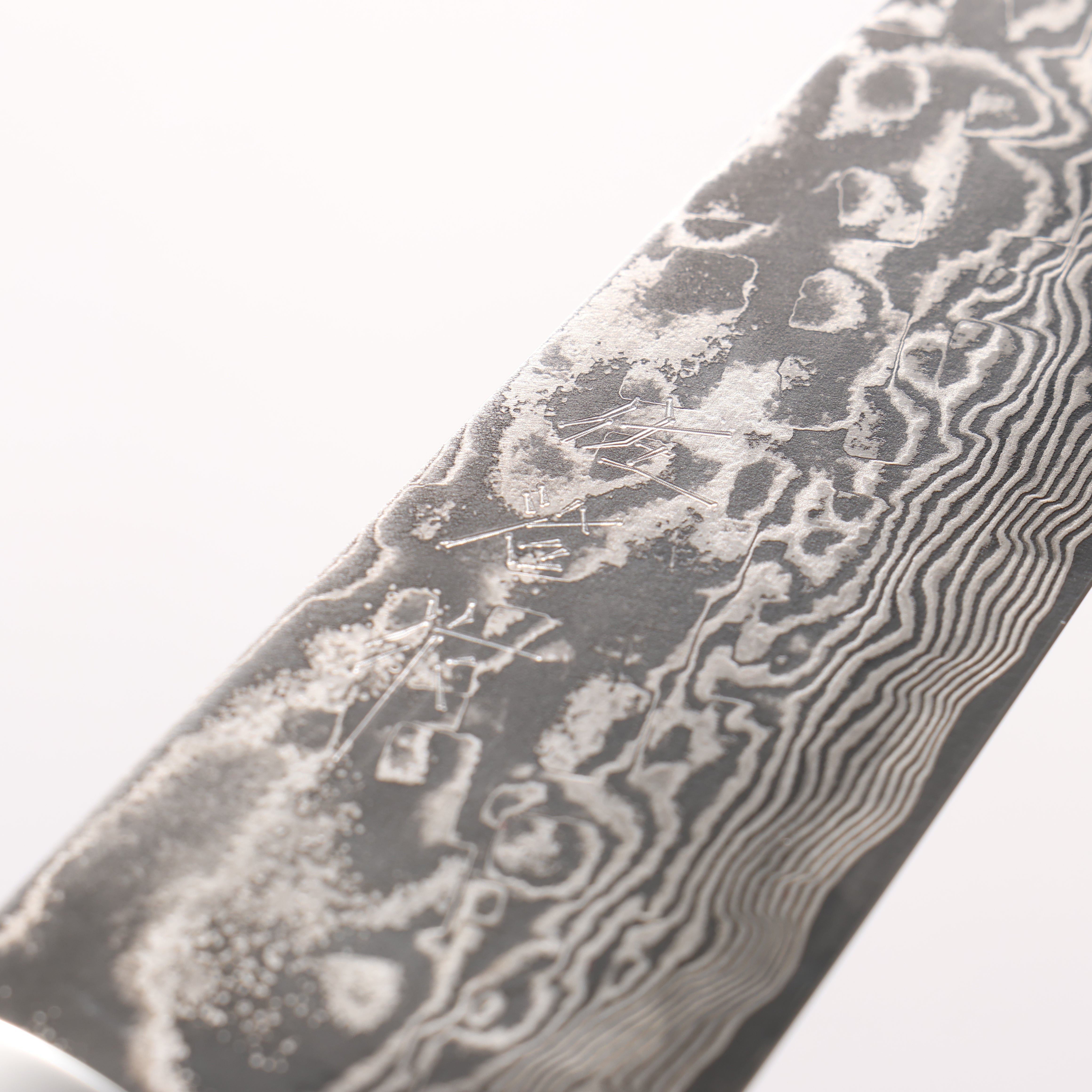 Takeshi Saji SG2 Black Damascus Petty-Utility 150mm White and Indigo Marbled Acrylic Handle