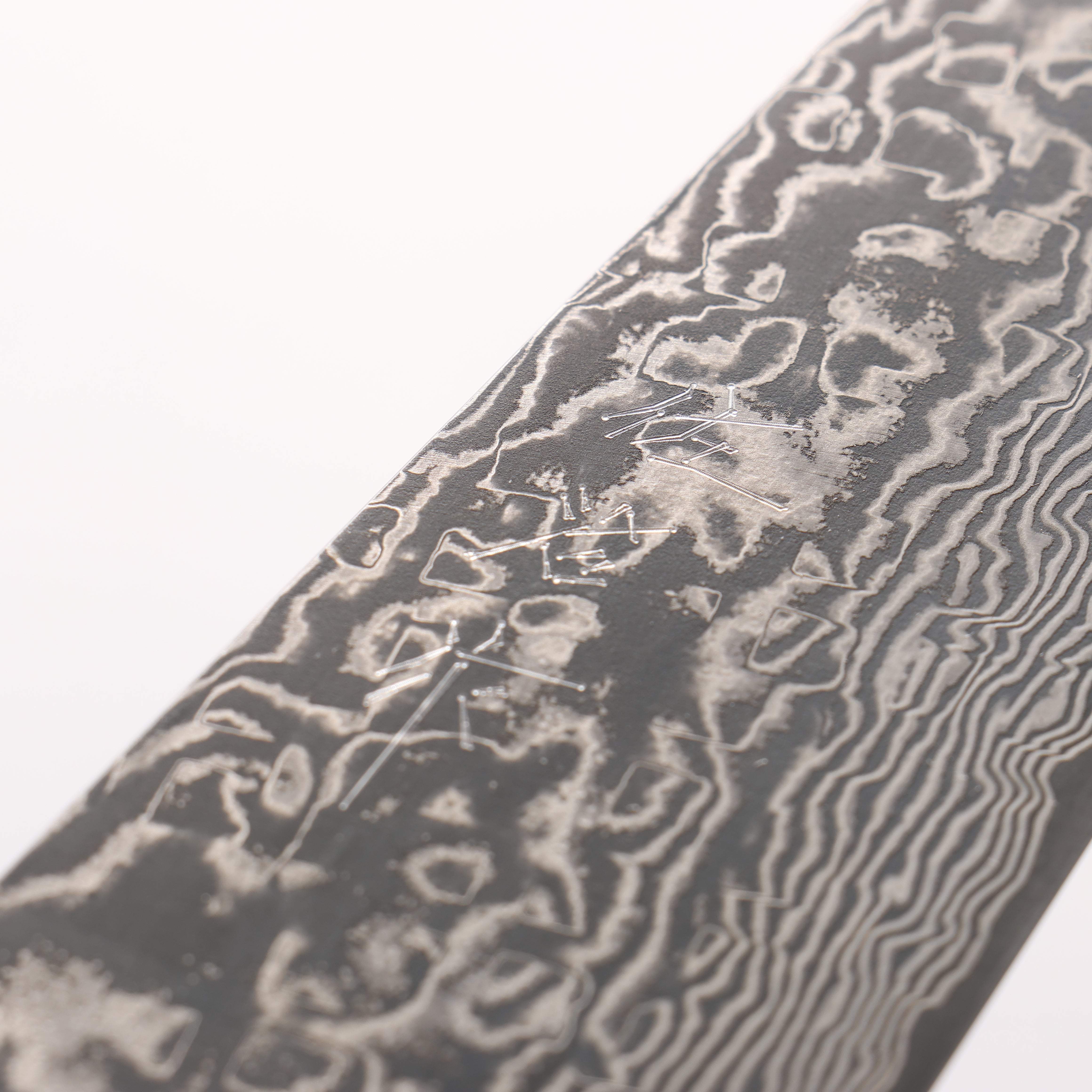 Takeshi Saji SG2 Black Damascus Gyuto 180mm Black and Blue Marbled Acrylic Handle