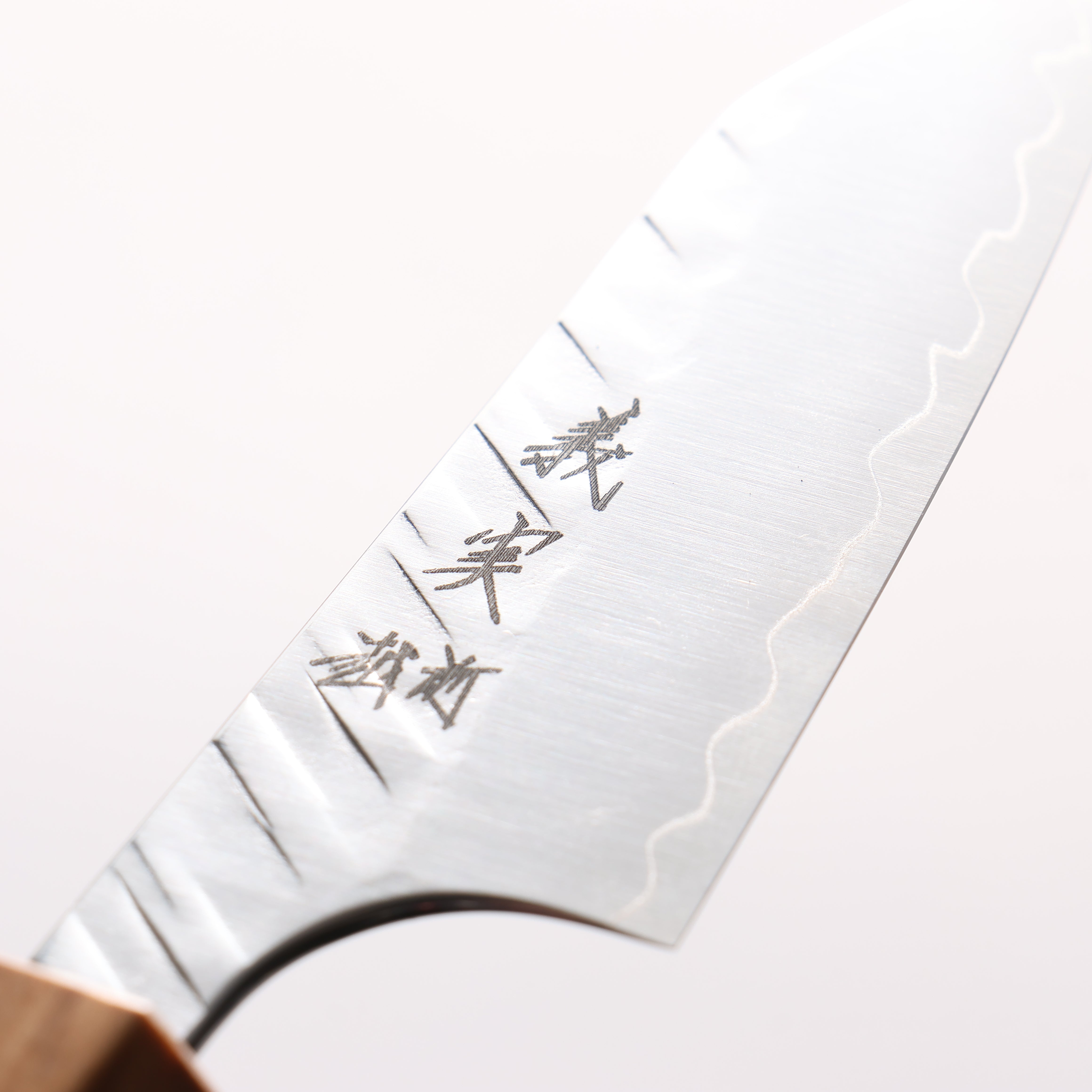 Yoshimi Kato SPG STRIX Hammered (V) Kiritsuke Paring 80mm Olive (Red Turquoise Ring) Handle