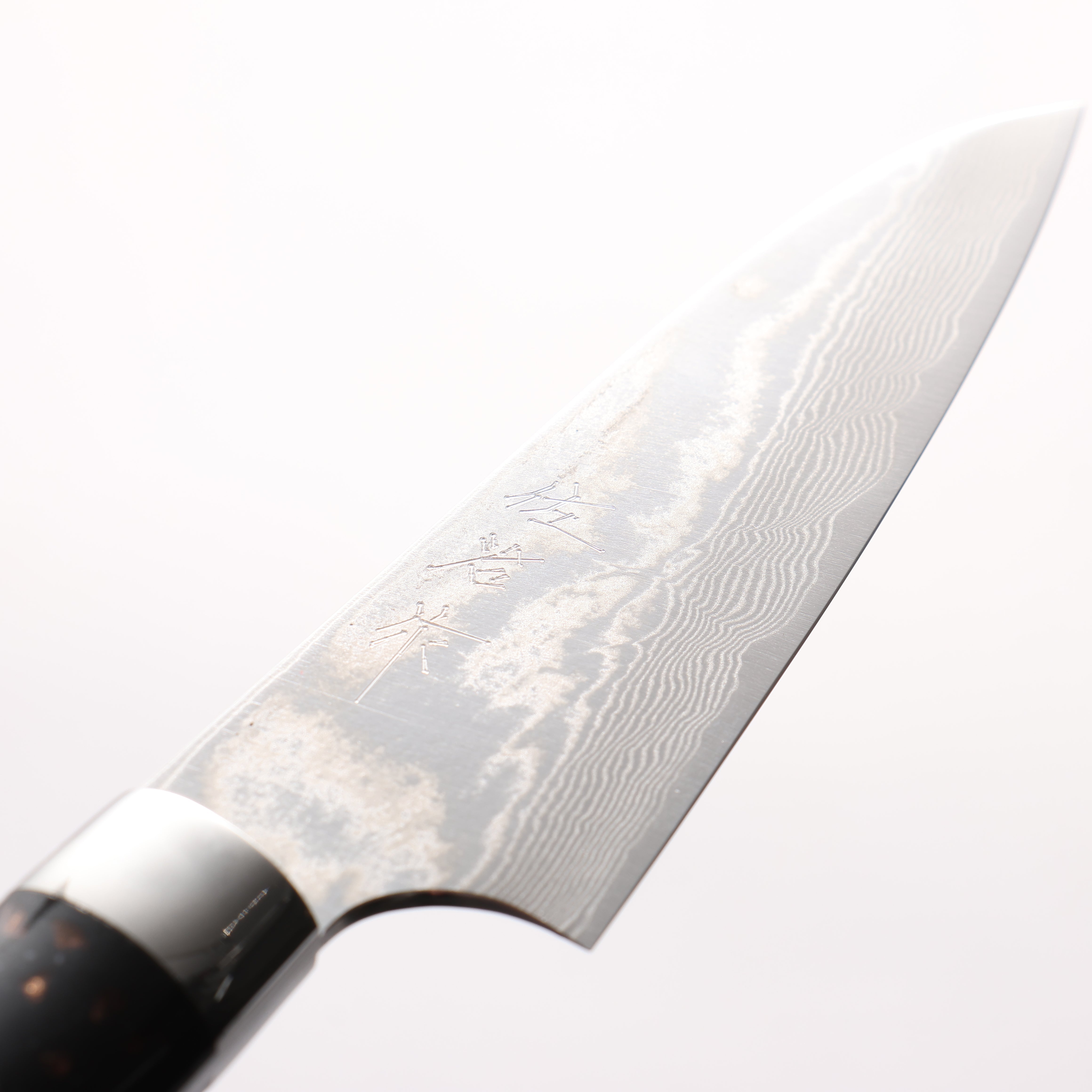 Takeshi Saji SPG STRIX Damascus Petty-Utility 90mm Black/Brown Corian Handle