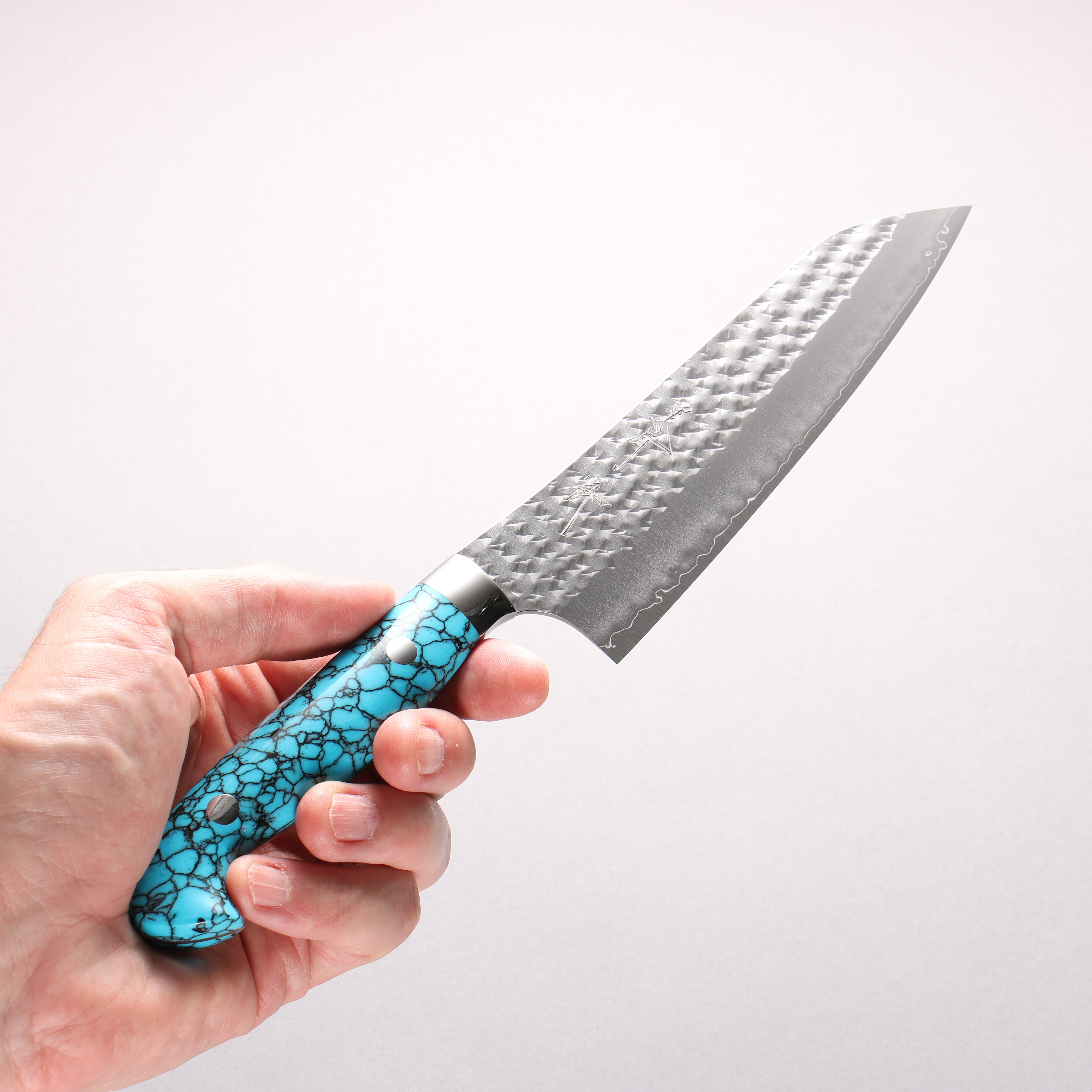 Yu Kurosaki Senko Ei SG2 Hammered Bunka 170mm Turquoise Handle