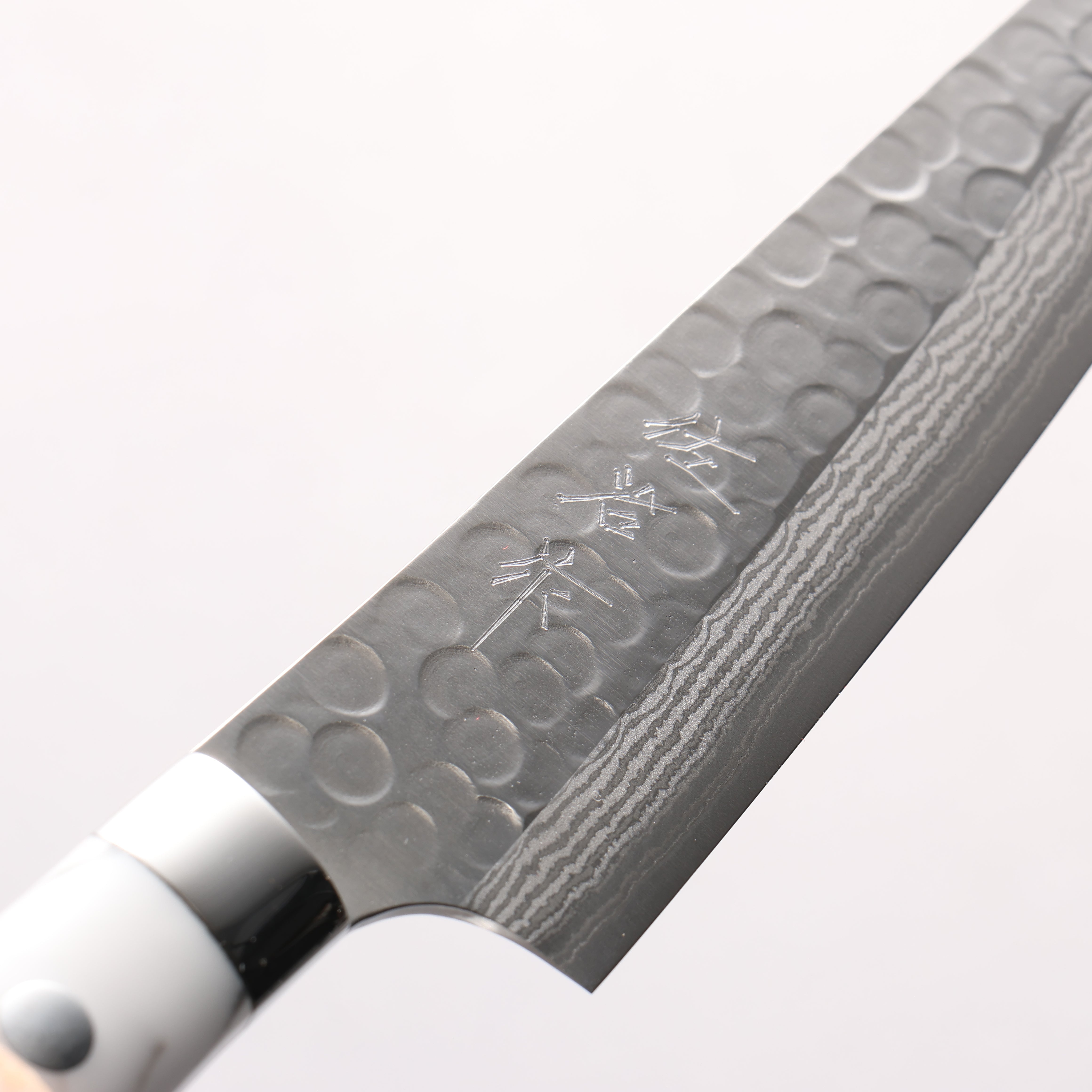 Takeshi Saji SRS13 Damascus Hammered(Maru) Kiritsuke Petty-Utility 130mm Corian (Cloud pattern) Handle