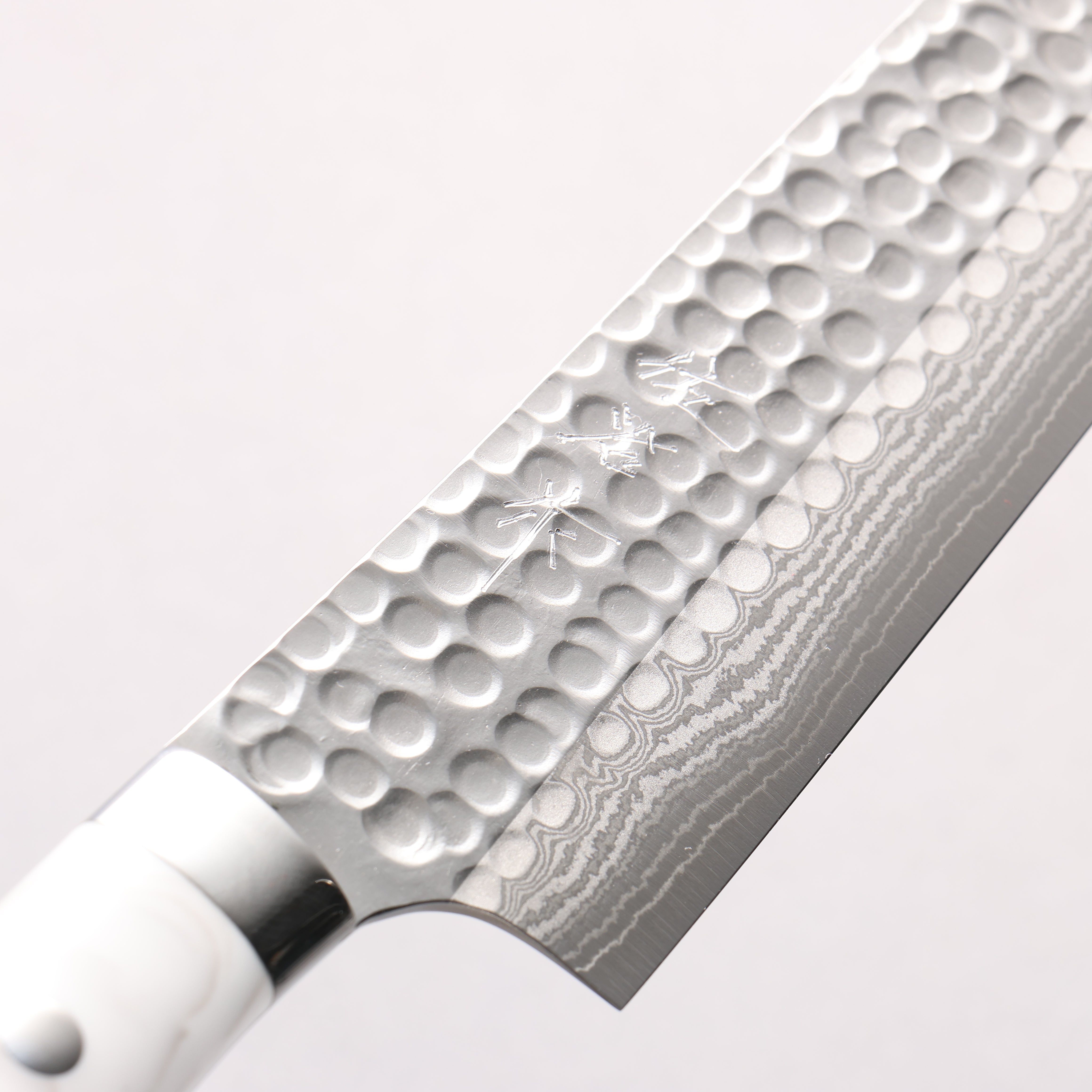 Takeshi Saji SRS13 Damascus Hammered(Maru) Kiritsuke Sujihiki 270mm Corian (Cloud pattern) Handle