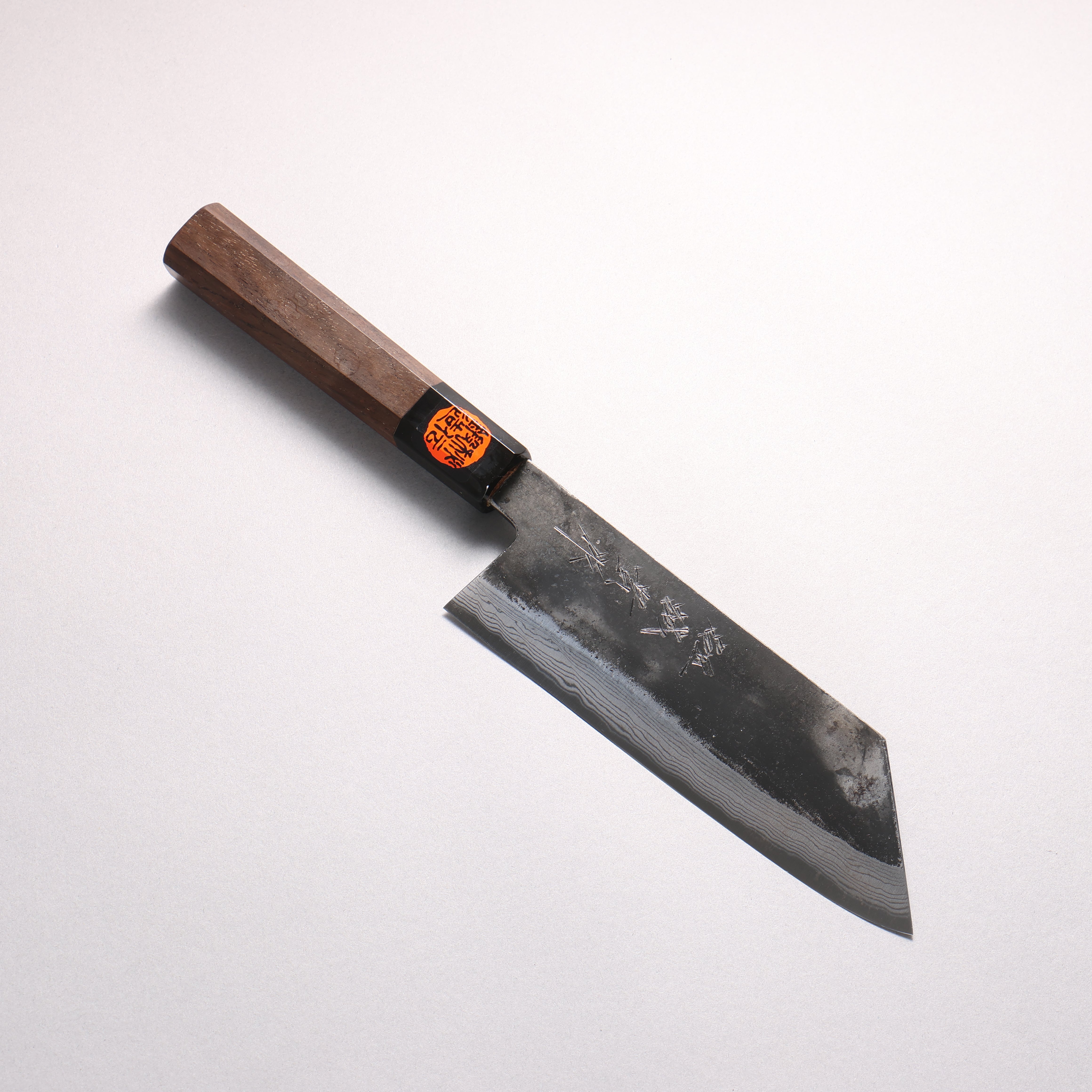 Shigeki Tanaka TEKKA Blue Steel No.2 Kurouchi Damascus Nakiri 165mm Walnut Handle