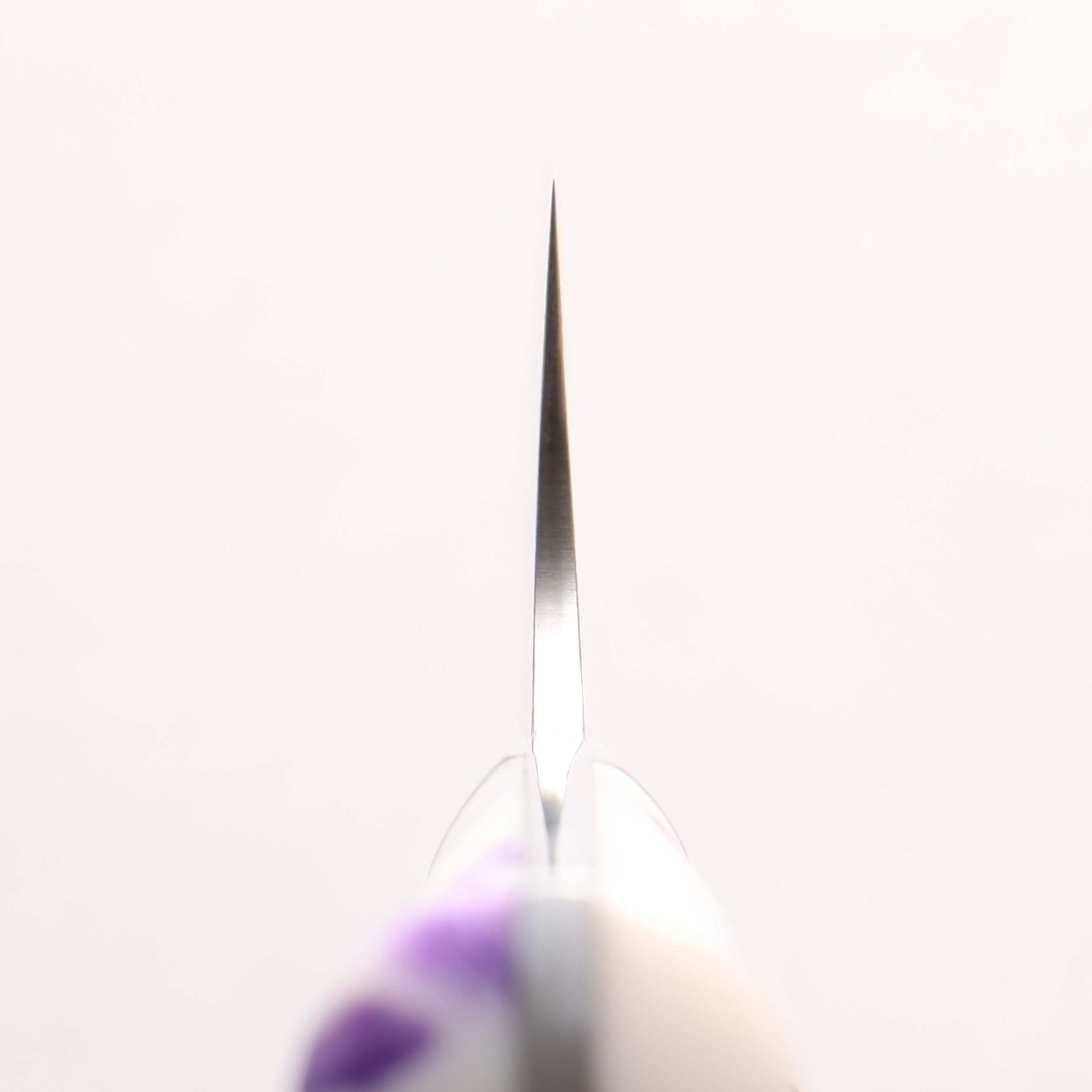 Takeshi Saji SG2 Black Damascus Santoku 180mm Purple and White Marble Acrylic Handle