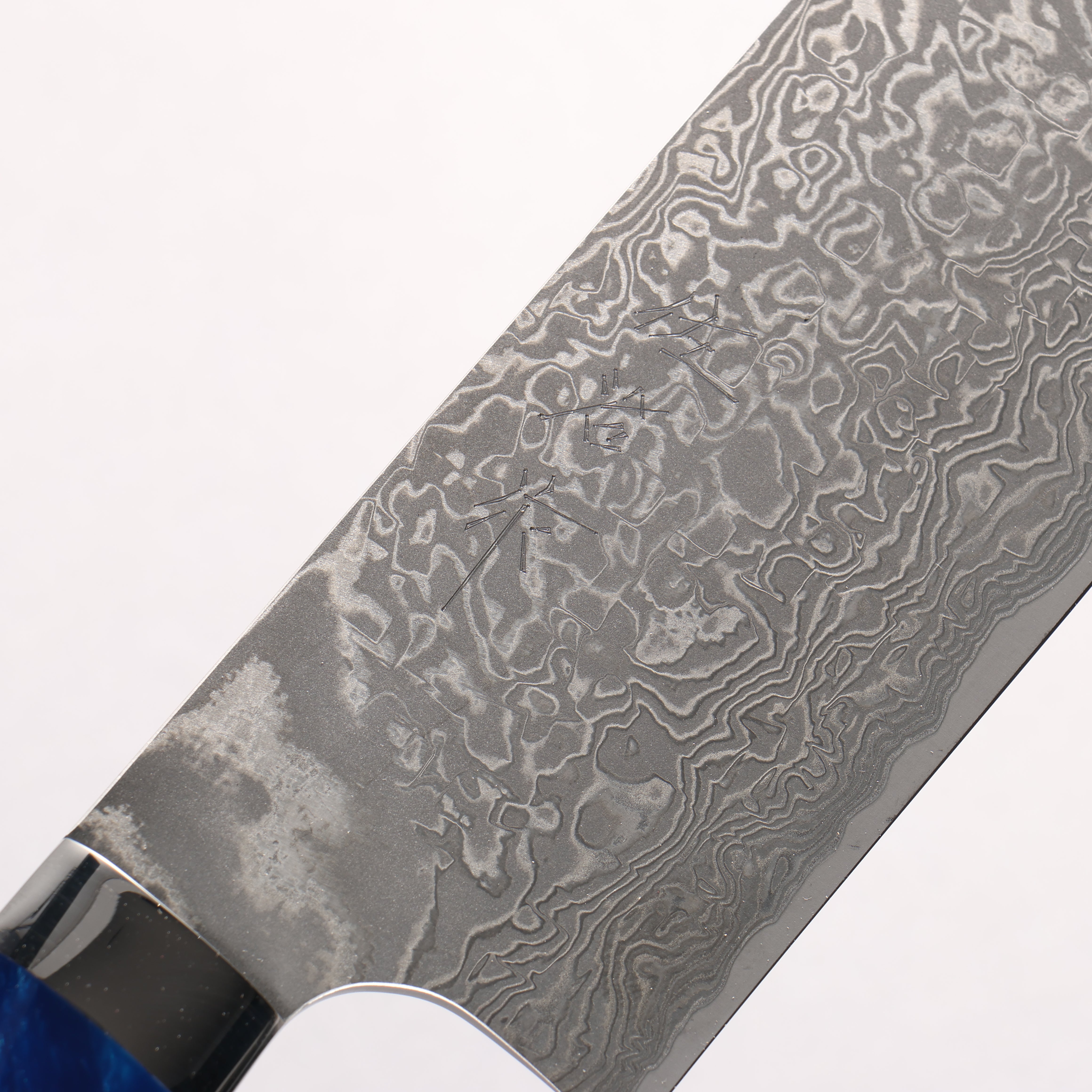 Takeshi Saji SG2 Black Damascus Nakiri 165mm Blue Marble Acrylic Handle