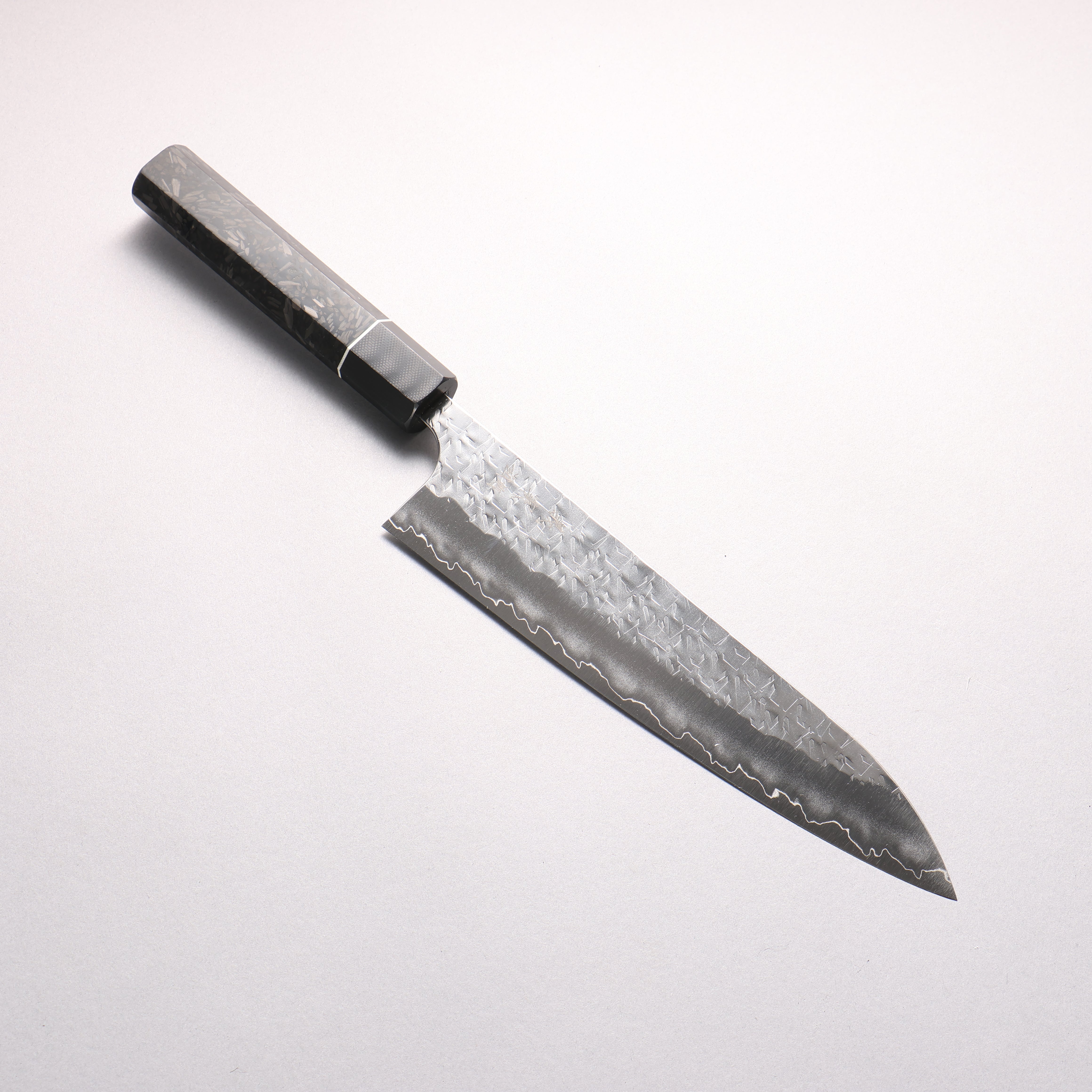 Yoshimi Kato Hyo SG2 Hammered Gyuto 210mm Carbon Fiber (ferrule: G10) Handle