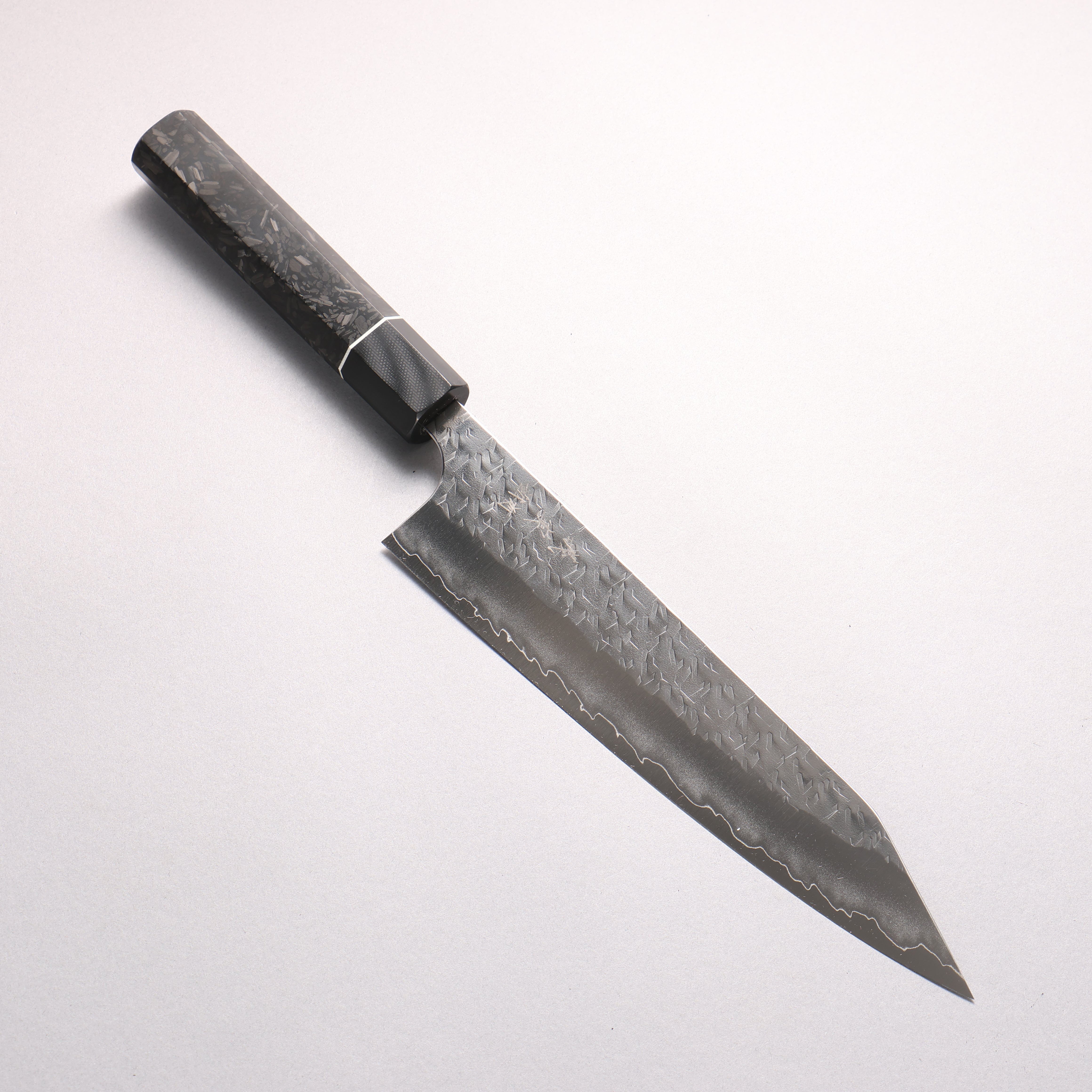 Yoshimi Kato Hyo SG2 Hammered Kiritsuke Gyuto 210mm Carbon Fiber (ferrule: G10) Handle