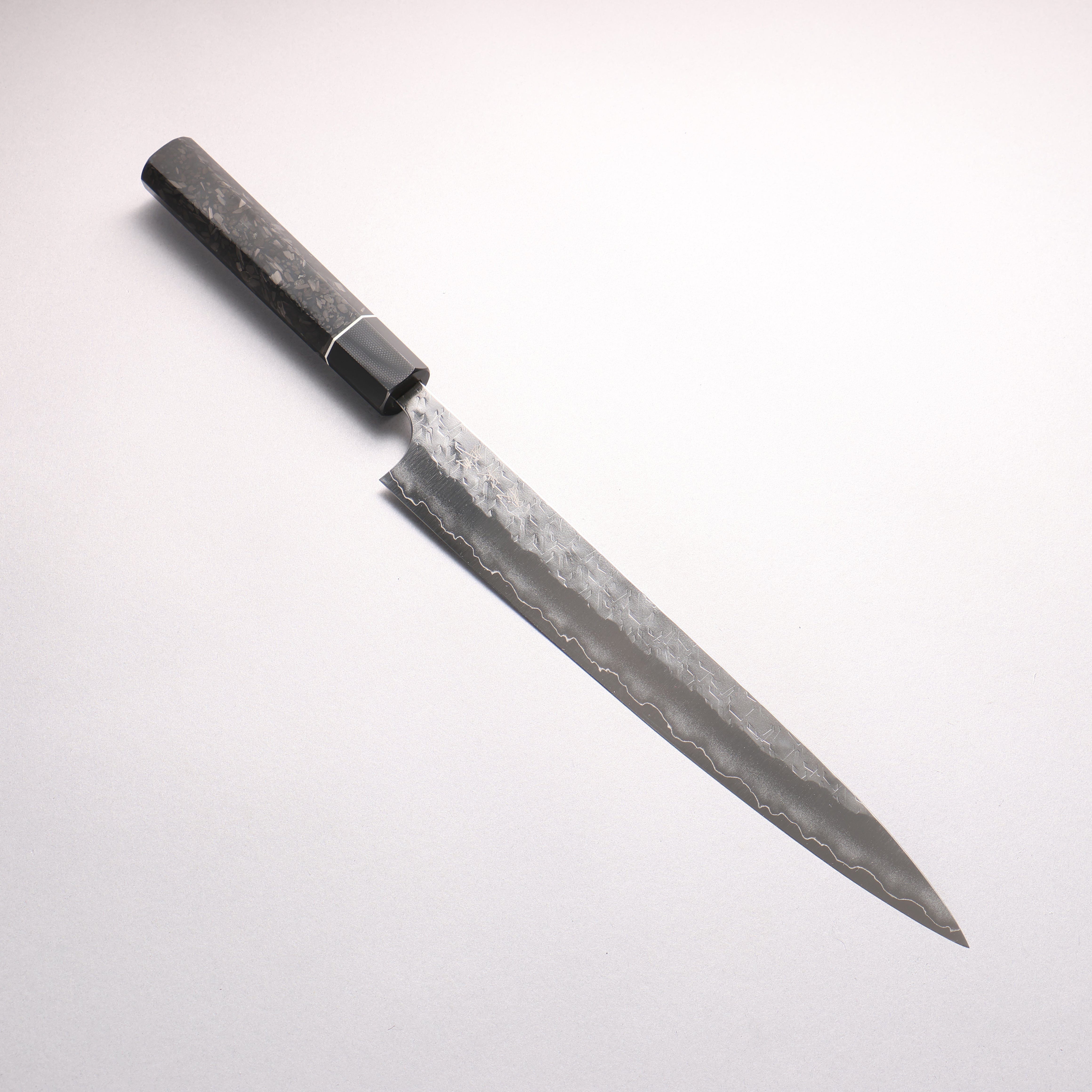 Yoshimi Kato Hyo SG2 Hammered Sujihiki 270mm Carbon Fiber (ferrule: G10) Handle