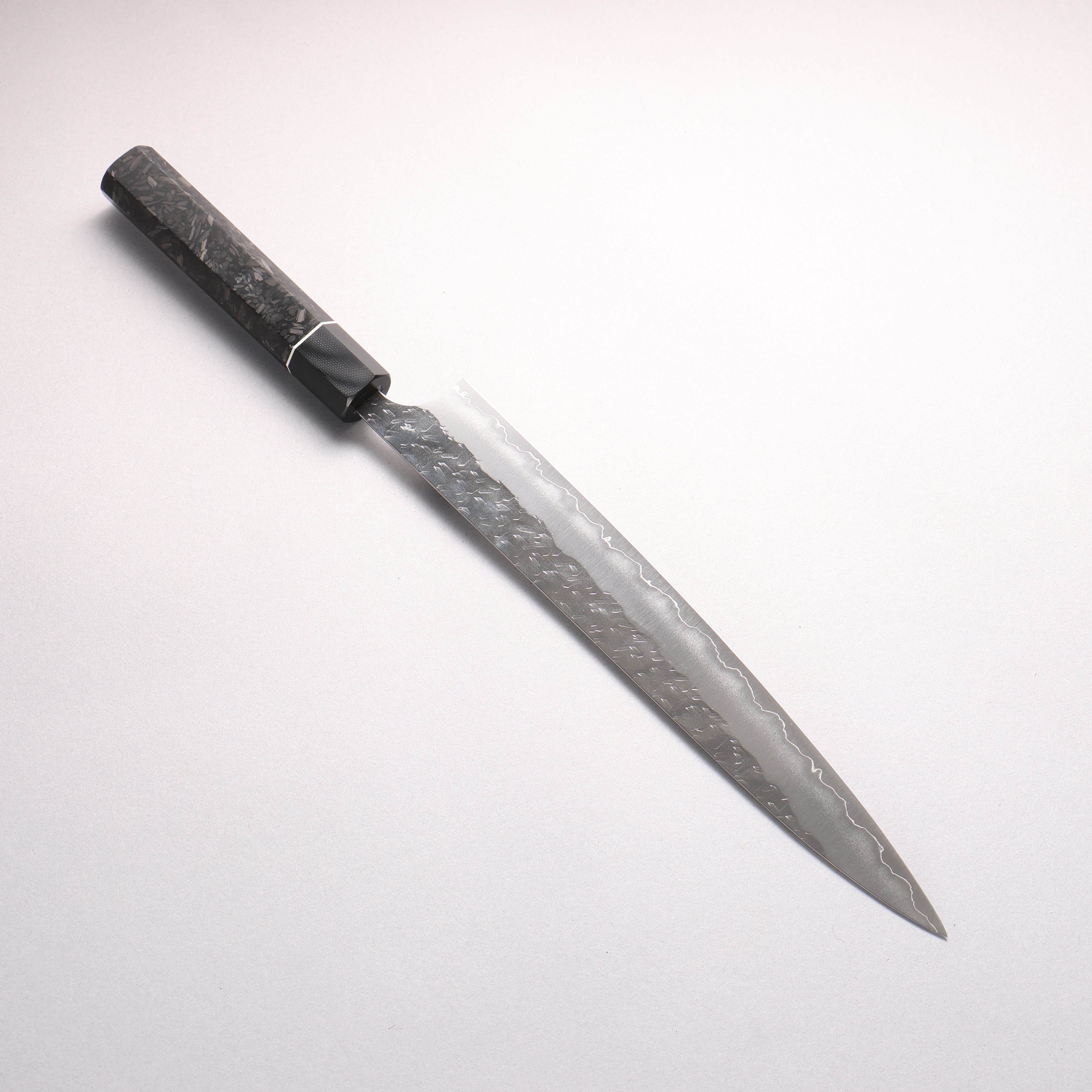 Yoshimi Kato Hyo SG2 Hammered Sujihiki 270mm Carbon Fiber (ferrule: G10) Handle