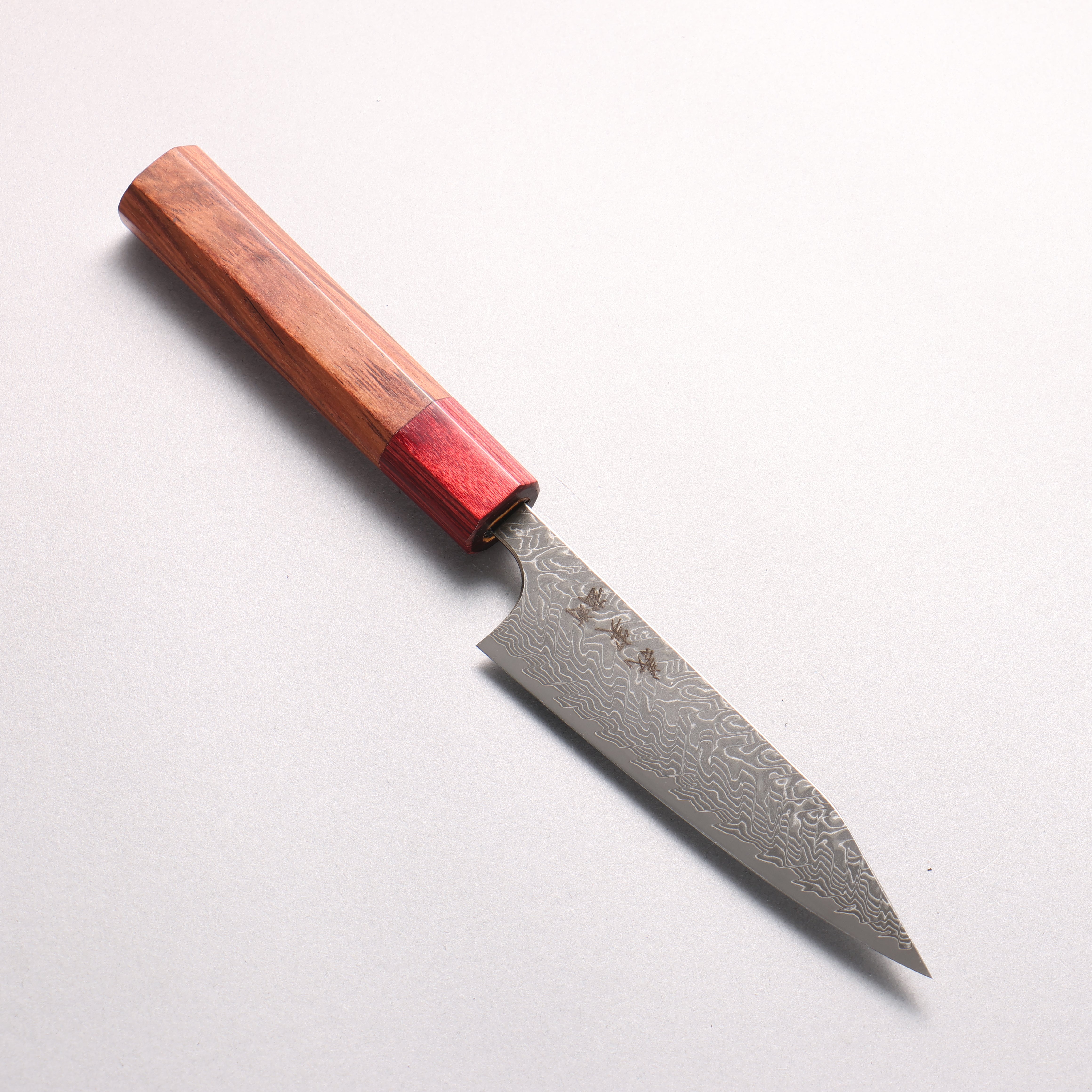 Yoshimi Kato SG2 Black Damascus Kiritsuke Petty-Utility 120mm Honduras (ferrule: Red Pakka wood) Handle