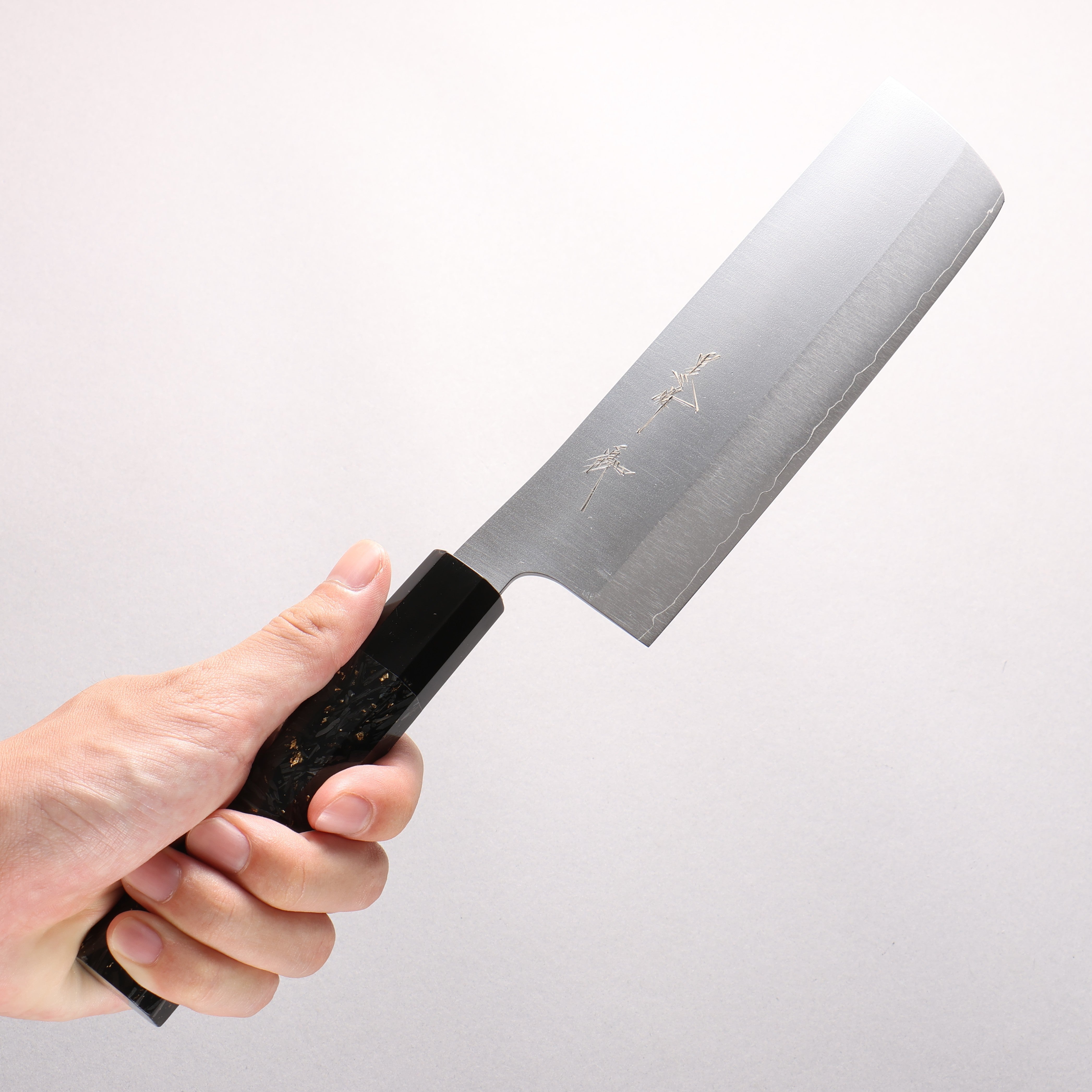 [Ginza Only] Yu Kurosaki Gekko VG-XEOS Nakiri 165mm Carbon Fiber with Gold Speckles (ferrule: Black Water Buffalo Horn) Handle