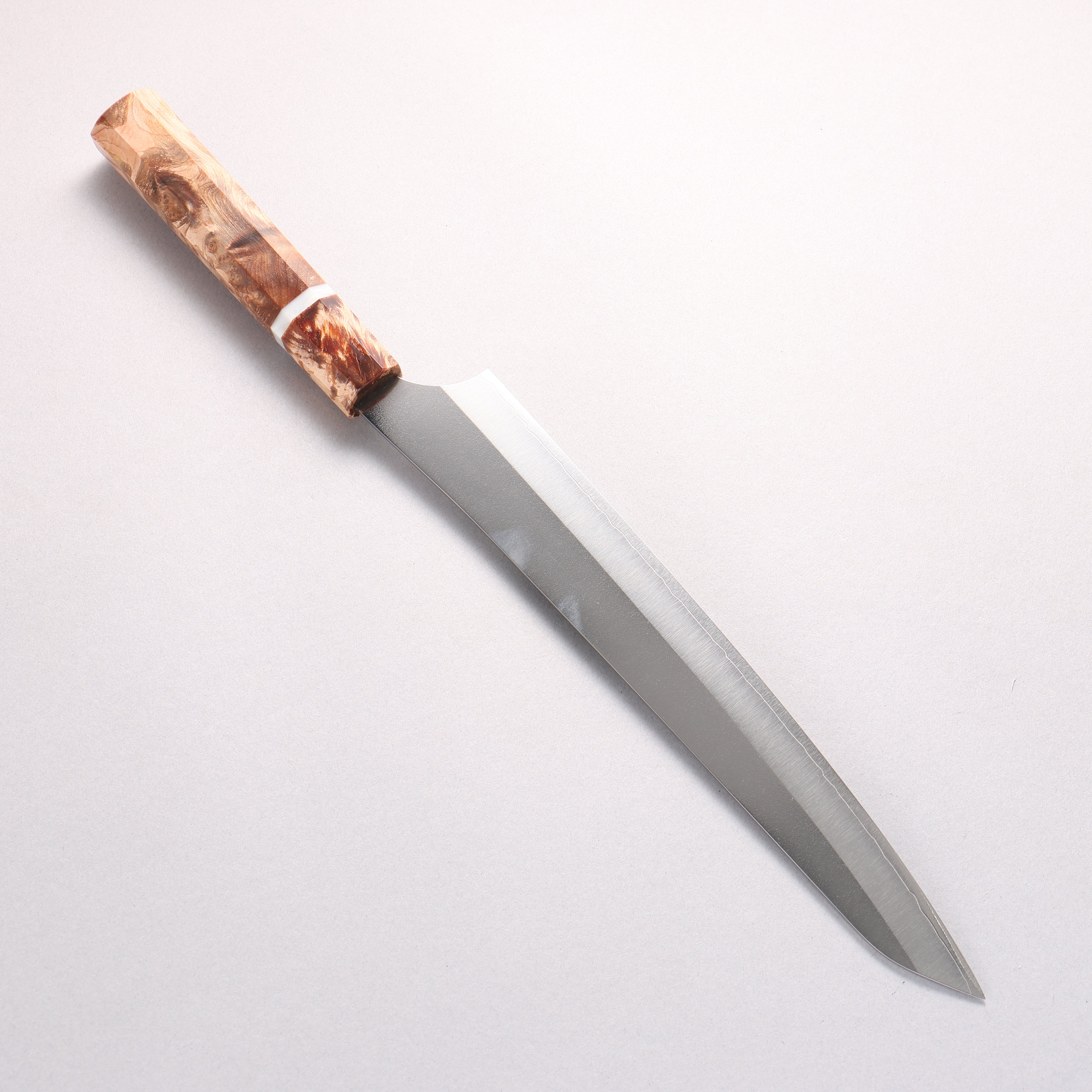 Yu Kurosaki Gekko VG-XEOS Sujihiki 270mm Brown Stabilized Wood (White Ring) Handle