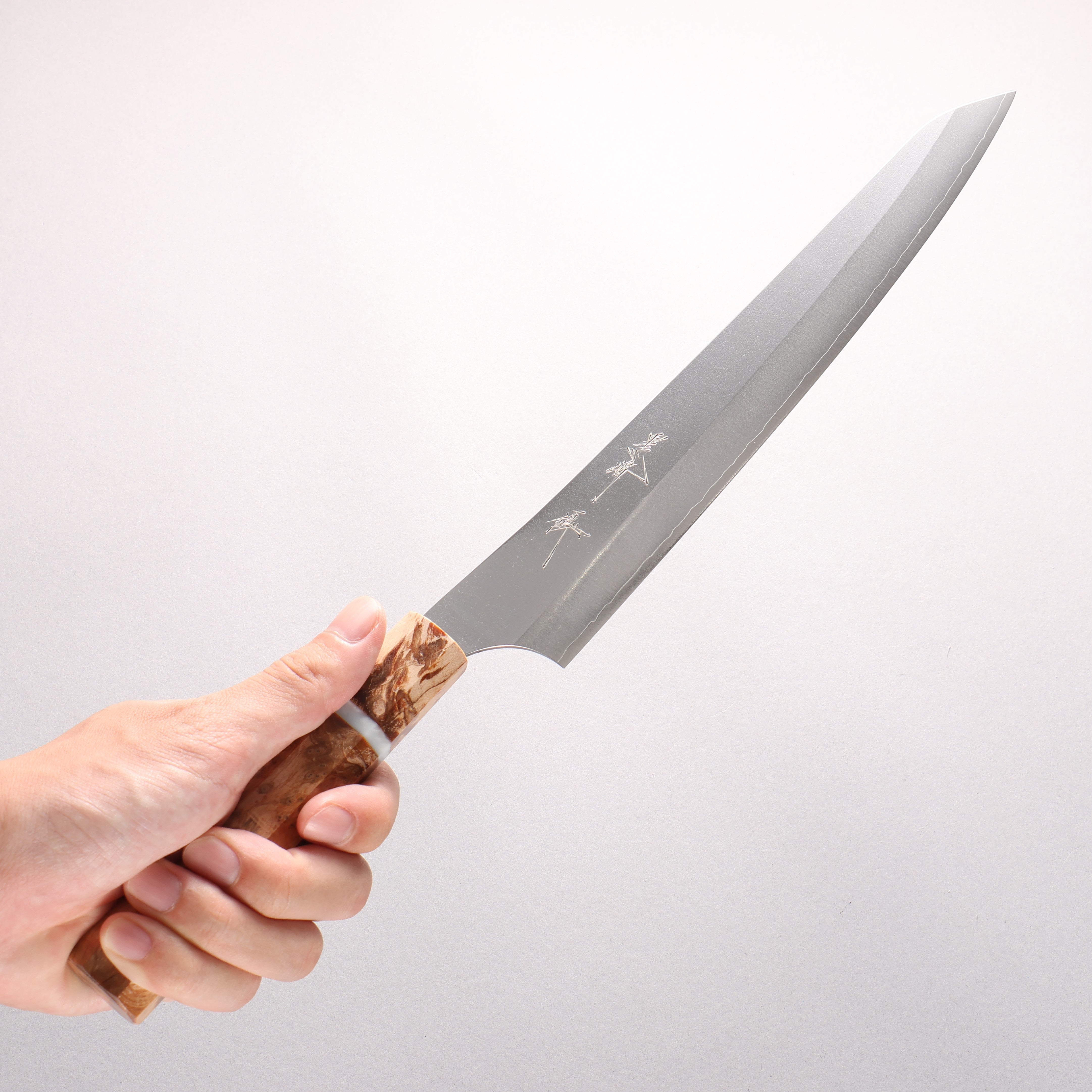 Yu Kurosaki Gekko VG-XEOS Sujihiki 270mm Brown Stabilized Wood (White Ring) Handle
