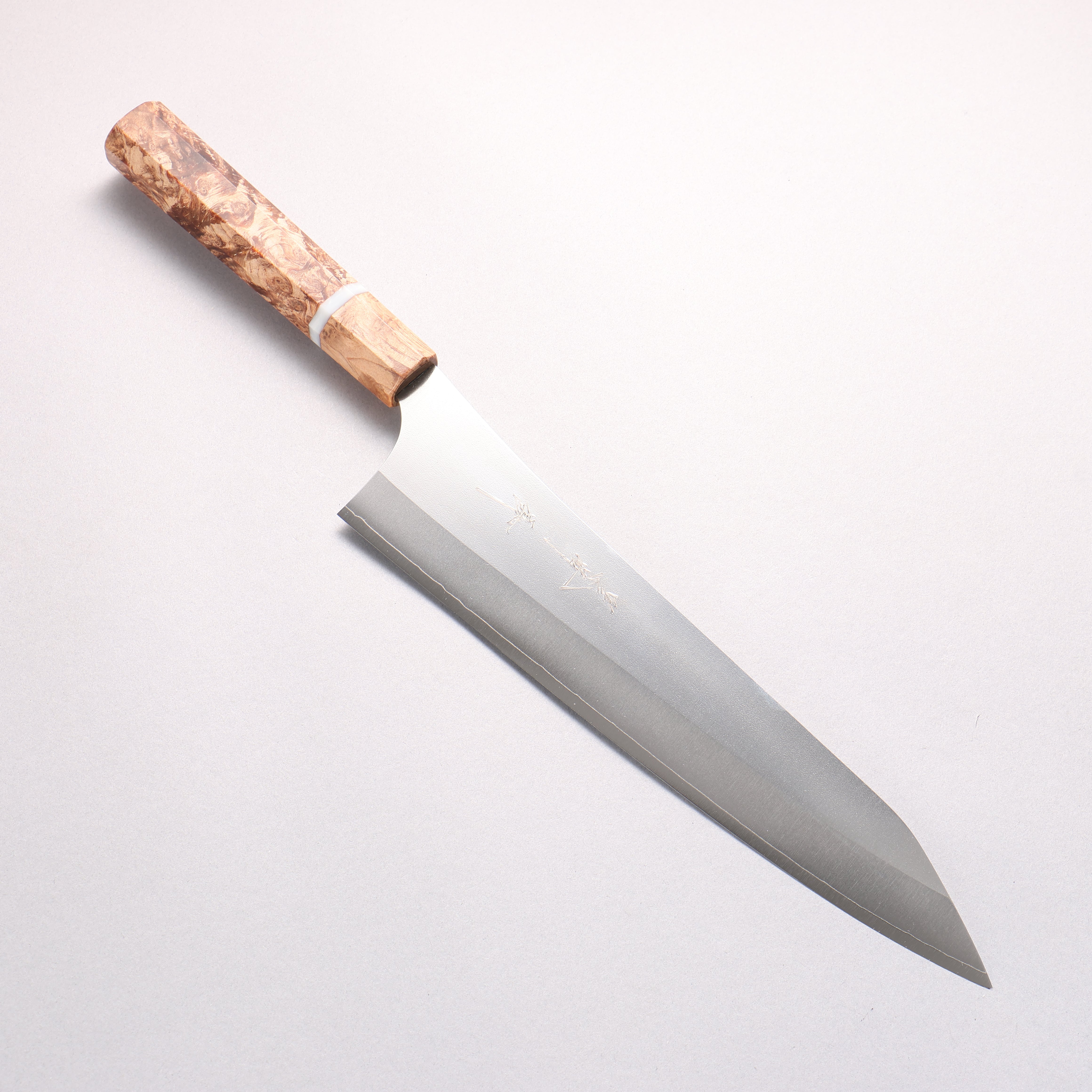 Yu Kurosaki Gekko VG-XEOS Gyuto 240mm Brown Stabilized Wood (White Ring) Handle
