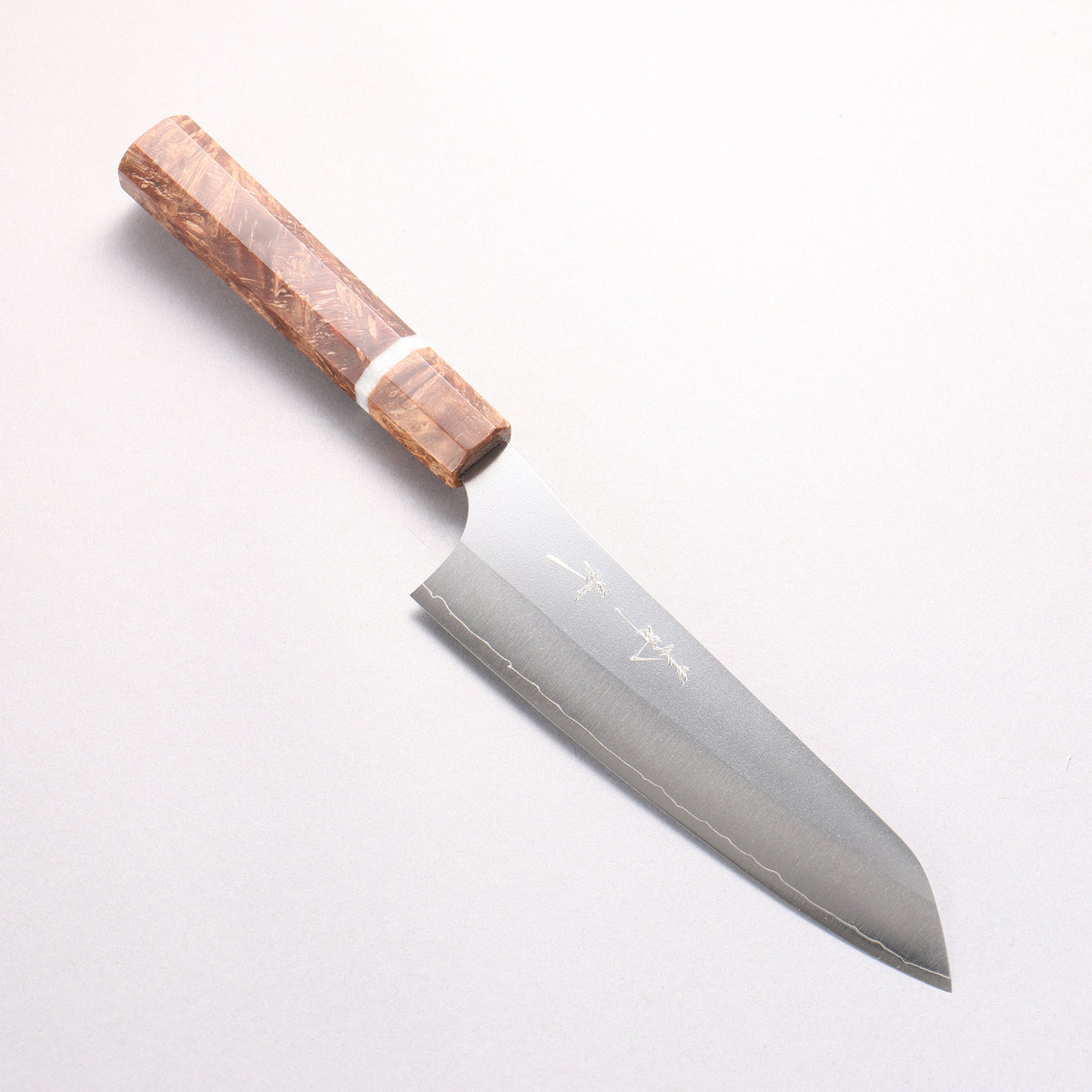 Yu Kurosaki Gekko VG-XEOS Bunka 170mm Brown Stabilized Wood (White Ring) Handle