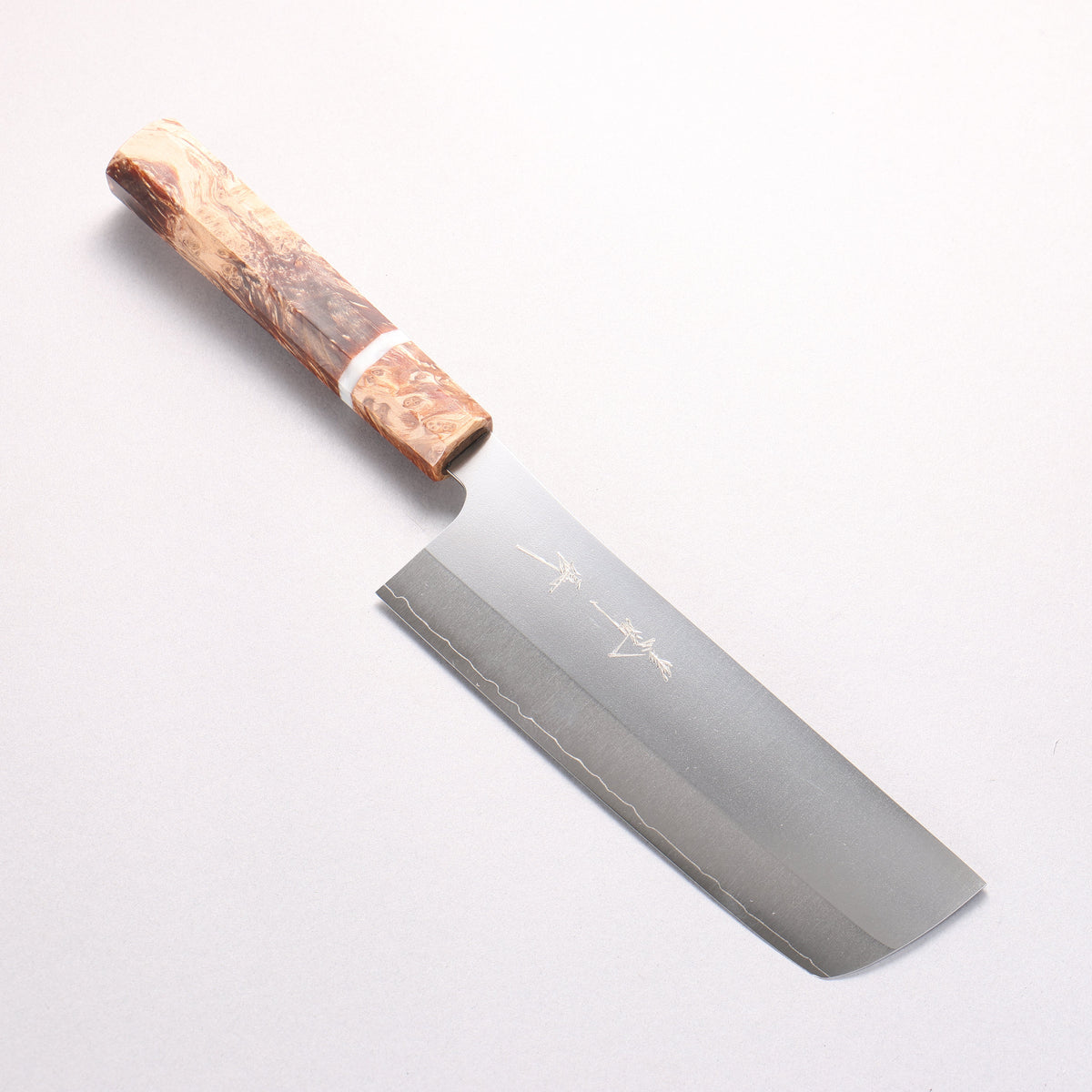 Yu Kurosaki Gekko VG-XEOS Nakiri 165mm Brown Stabilized Wood (White Ring) Handle