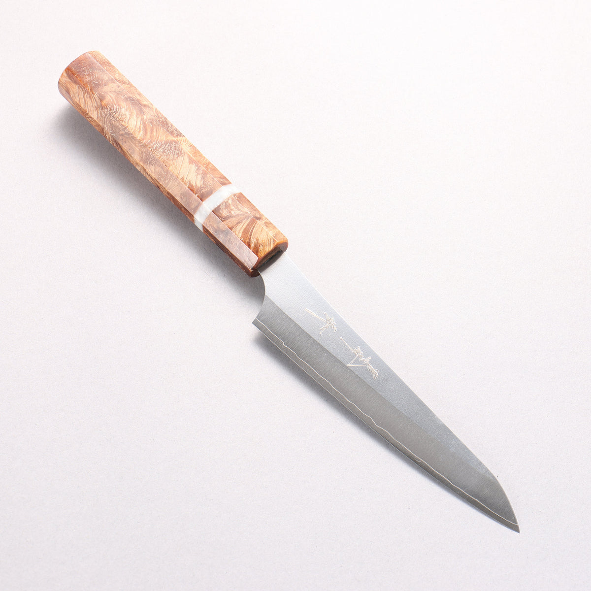 Yu Kurosaki Gekko VG-XEOS Petty-Utility 130mm Brown Stabilized Wood (White Ring) Handle