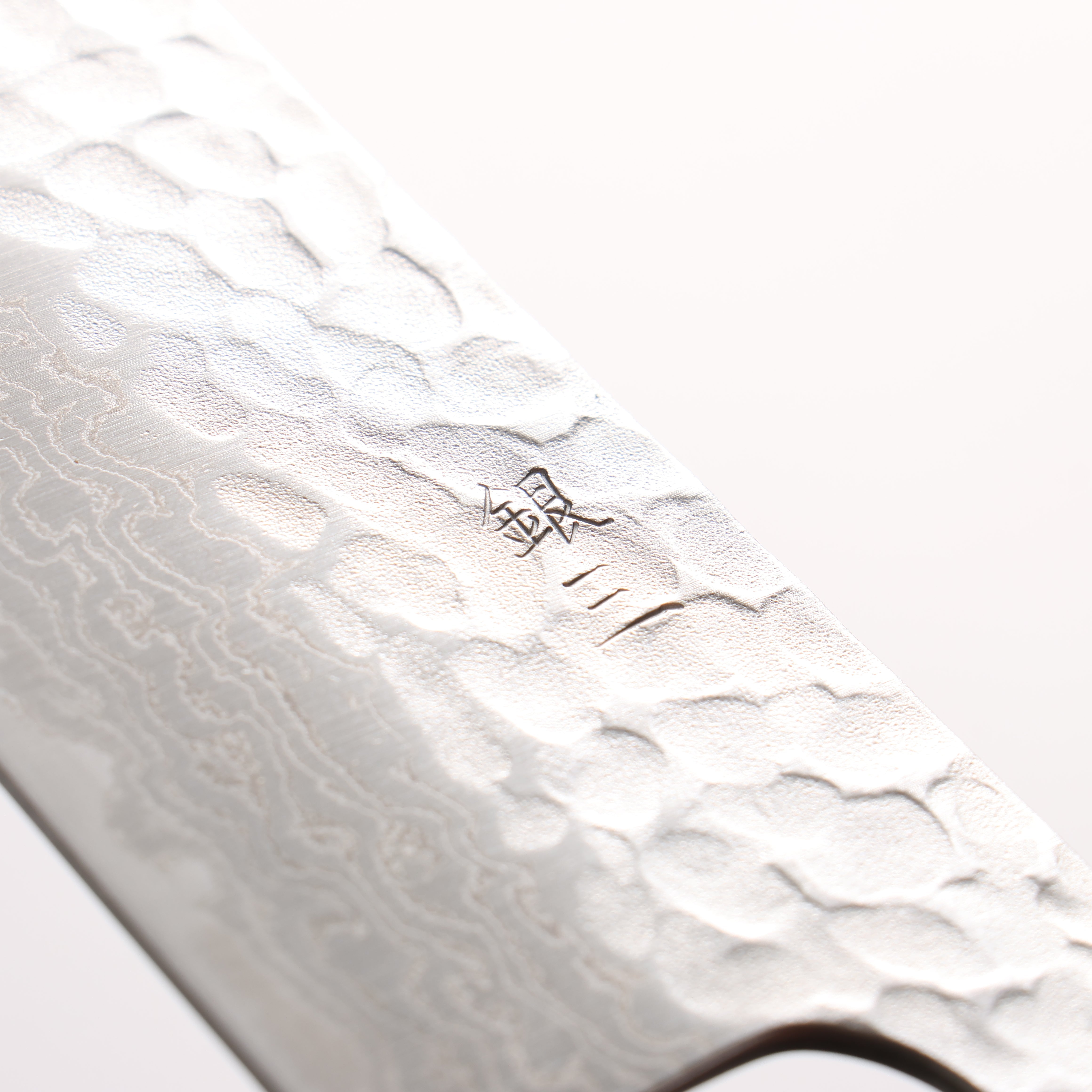 Oul Silver Steel No.3 Hammered Damascus Bunka 170mm Burnt Oak (Lacquered) Handle
