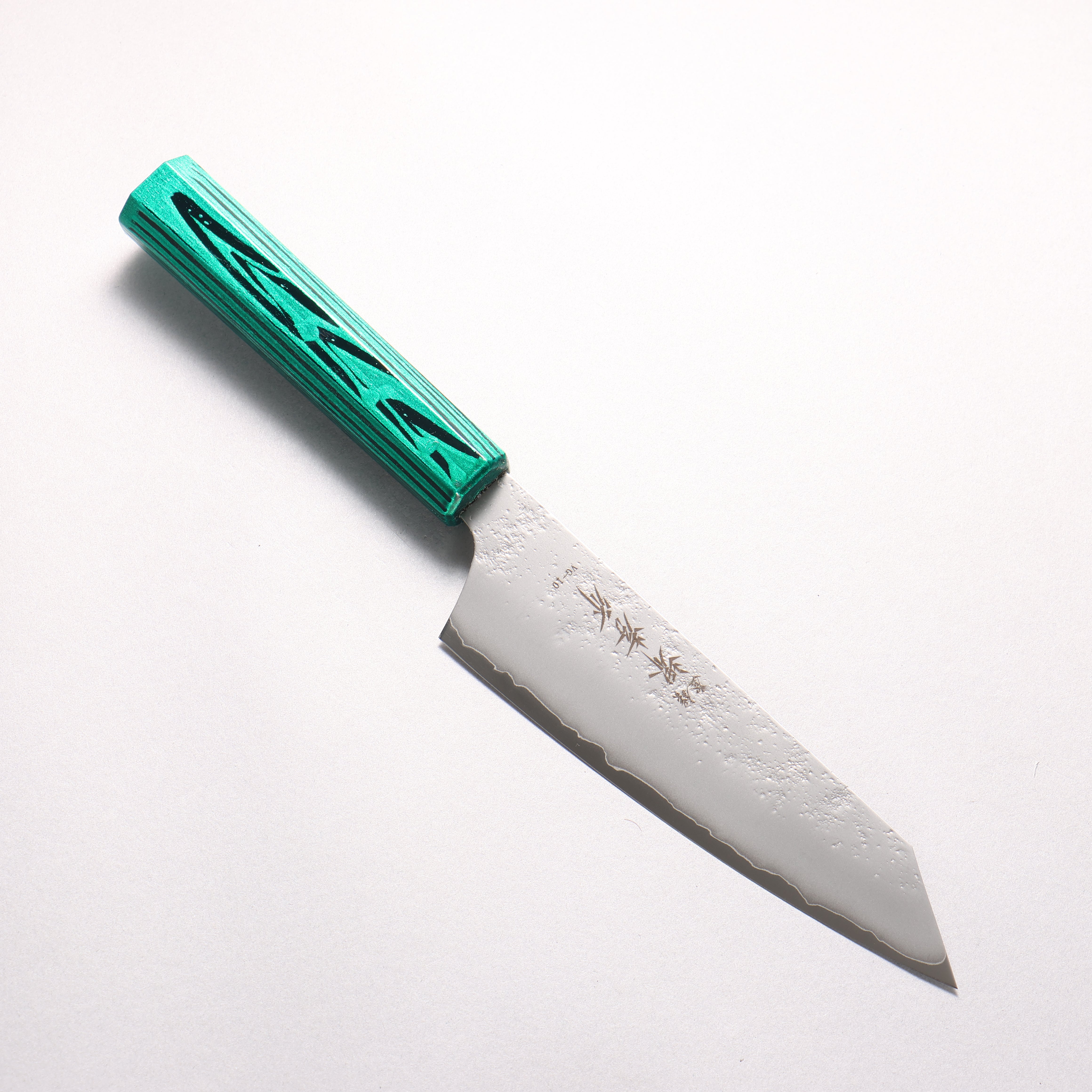 Sakai Takayuki Saikou VG10 Nashiji Kengata Santoku 160mm Brilliant Green Lacquer Color Handle