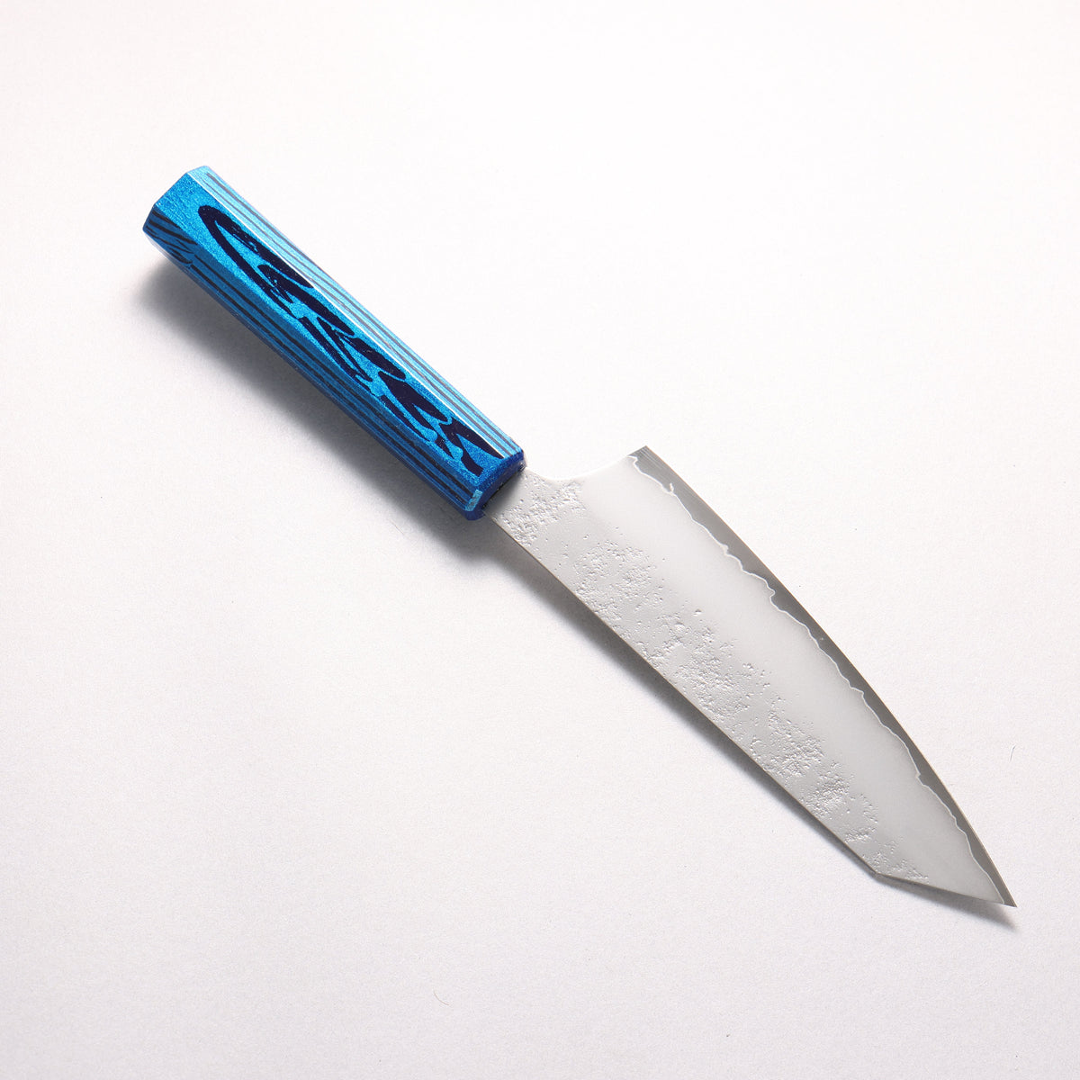 Sakai Takayuki Saikou VG10 Nashiji Kengata Santoku 160mm Brilliant Blue Lacquer Color Handle