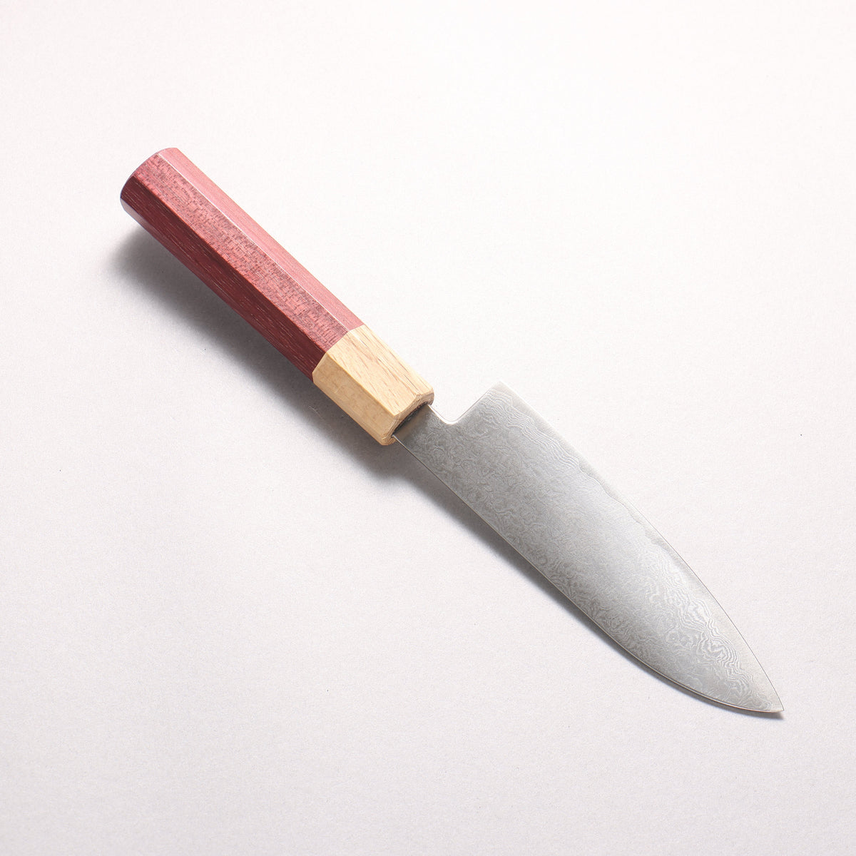 Fukube VG10 16 Layer Damascus Santoku 130mm Purple Heart Handle