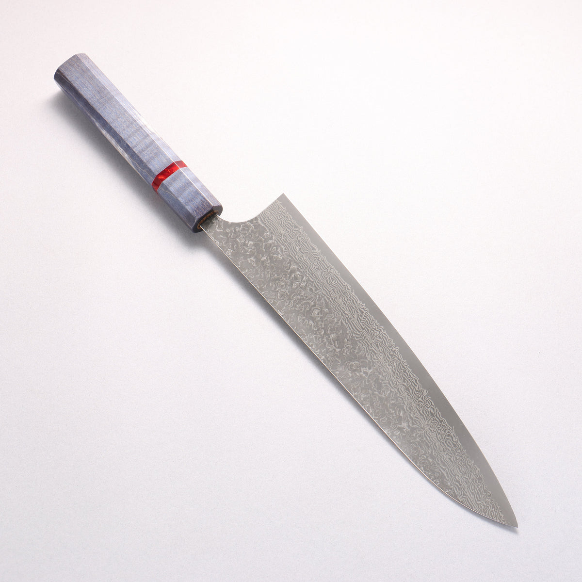 Yoshimi Kato VG10 Black Damascus Gyuto 240mm Blue Stabilized Wood (With Red Ring) Handle