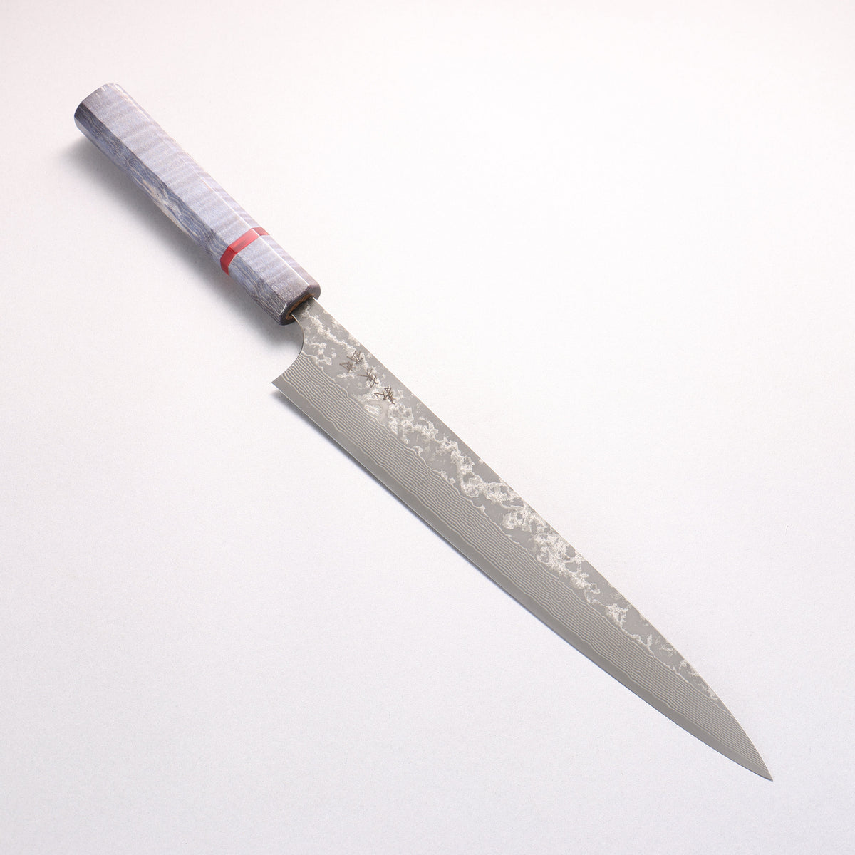 Yoshimi Kato VG10 Black Damascus Sujihiki 270mm Blue Stabilized Wood (With Red Ring) Handle