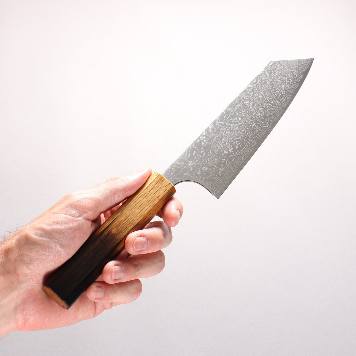 Anryu VG10 Migaki Finished Damascus Bunka 165mm Burnt Oak Handle - Seisuke Knife