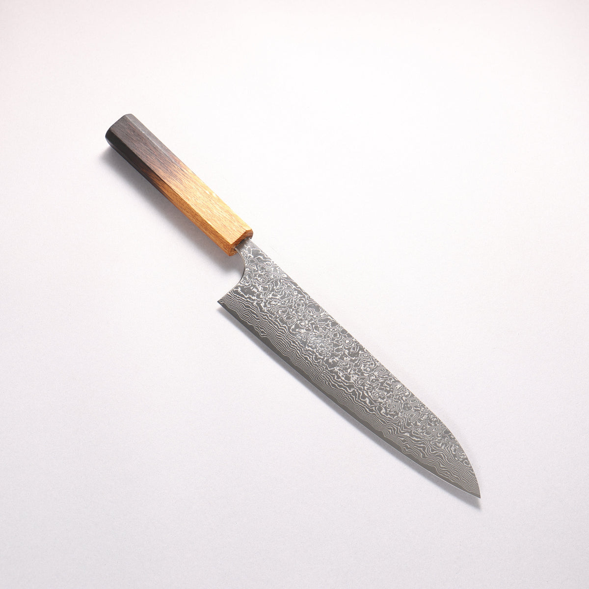 Anryu VG10 Migaki Damascus Gyuto 210mm Burnt Oak Handle - Seisuke Knife