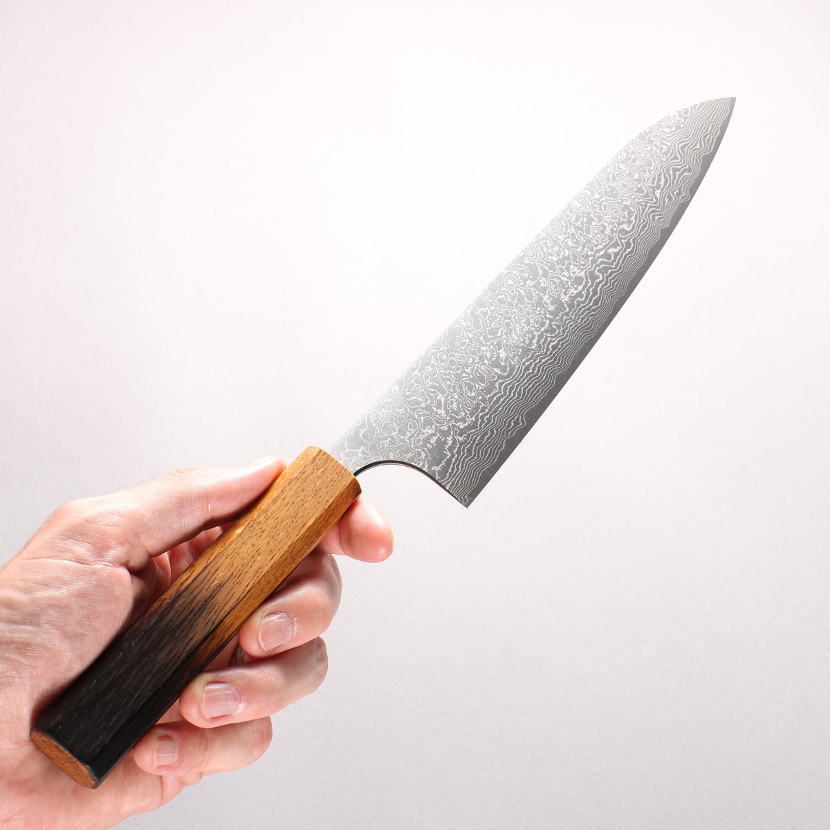 Anryu VG10 Migaki Damascus Gyuto 210mm Burnt Oak Handle - Seisuke Knife