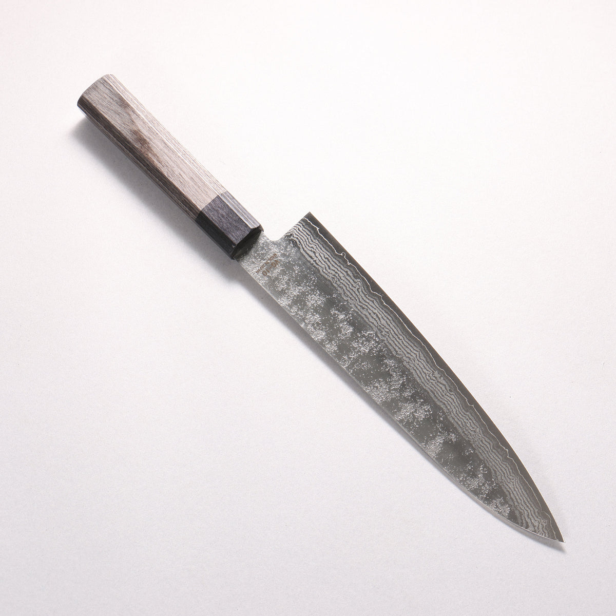 Higuchi VG10 8 Layer Damascus Nashiji Gyuto 210mm Gray Pakka wood Handle