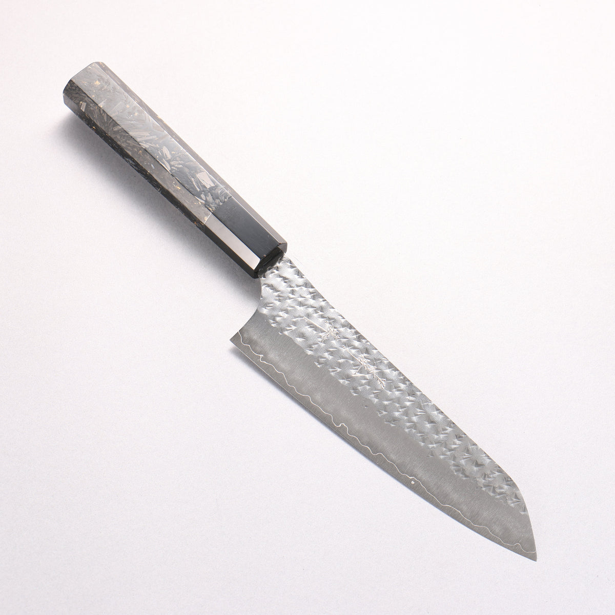 [Ginza Only] Yu Kurosaki Senko SG2 Hammered Bunka 170mm Carbon Fiber with Gold Speckles (ferrule: Black Water Buffalo Horn) Handle - Seisuke Knife