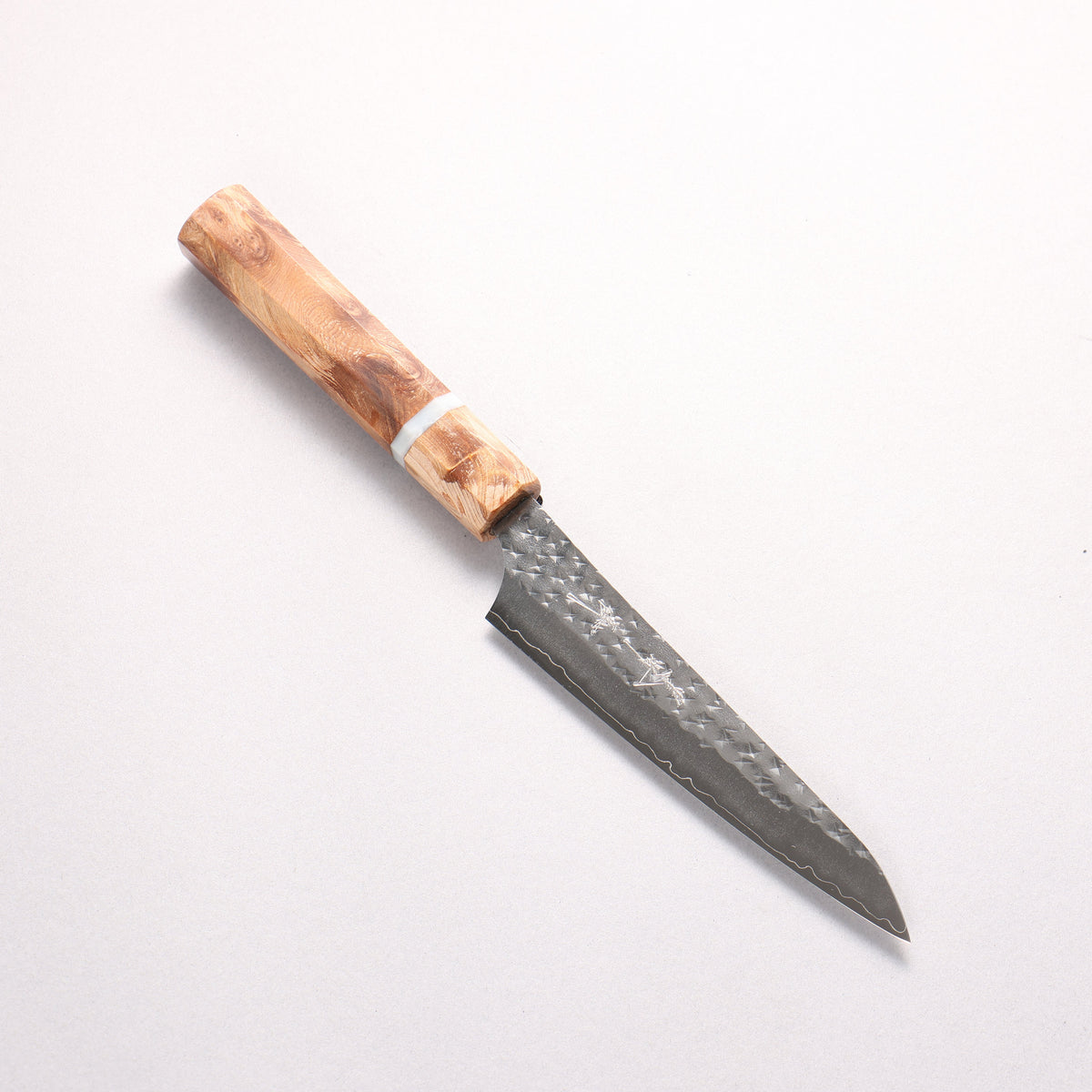 Yu Kurosaki Senko SG2 Hammered Petty-Utility 130mm Brown Stabilized Wood (White Ring) Handle