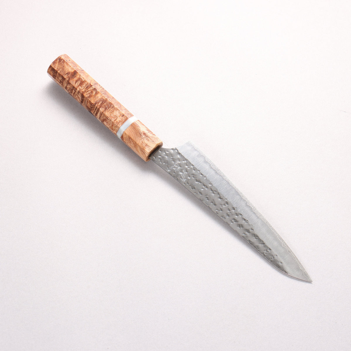 Yu Kurosaki Senko SG2 Hammered Petty-Utility 150mm Brown Stabilized Wood (White Ring) Handle