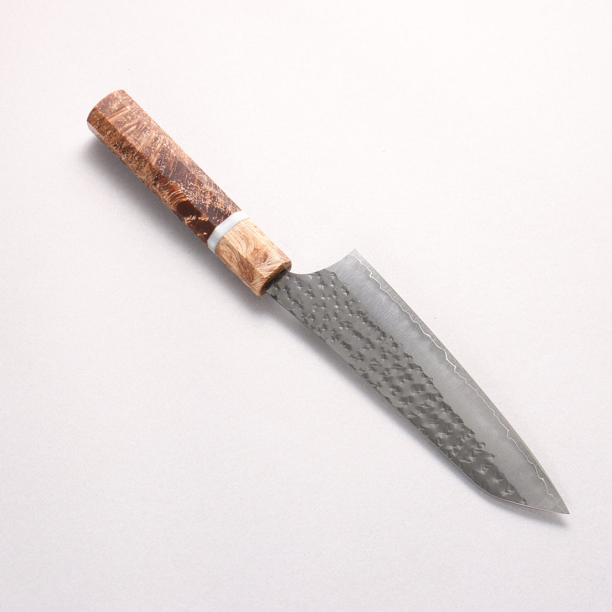 Yu Kurosaki Senko SG2 Hammered Small Bunka 150mm Brown Stabilized Wood (White Ring) Handle
