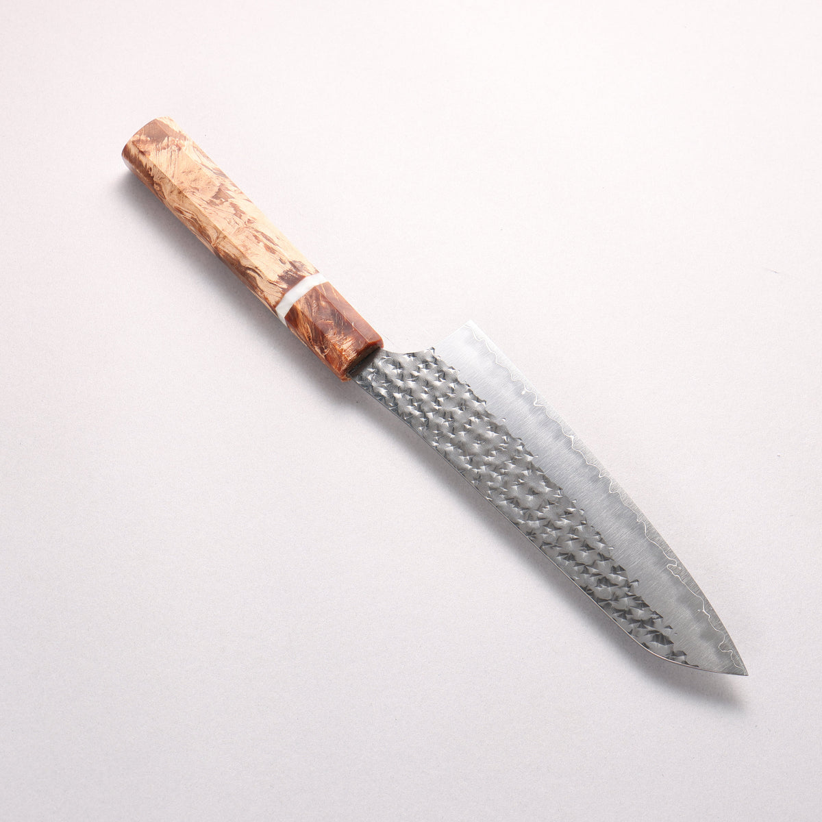 Yu Kurosaki Senko SG2 Hammered Bunka 170mm Brown Stabilized Wood (White Ring) Handle